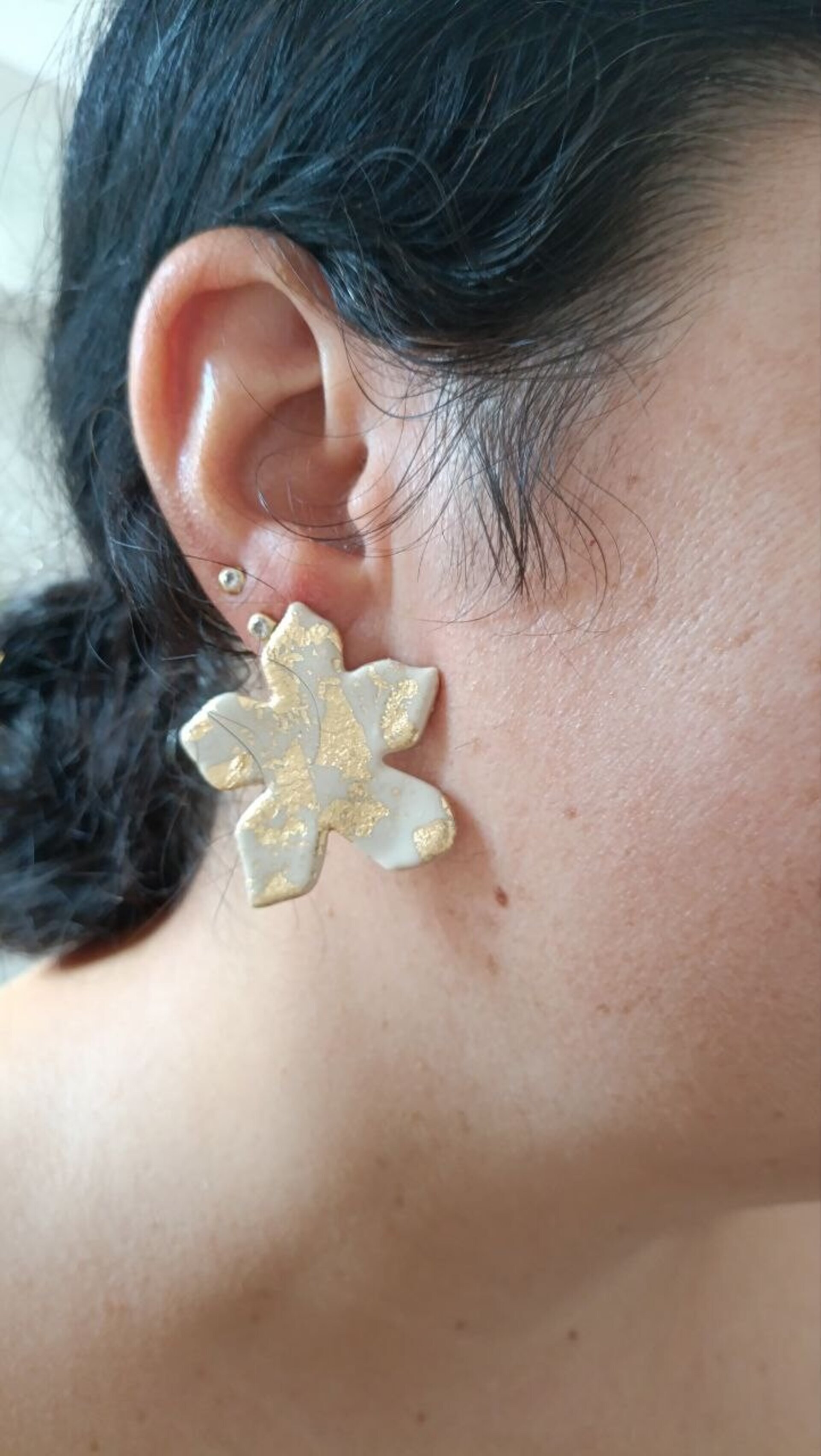 Pendientes de Arcilla Polimerica Flor Elegant - 3