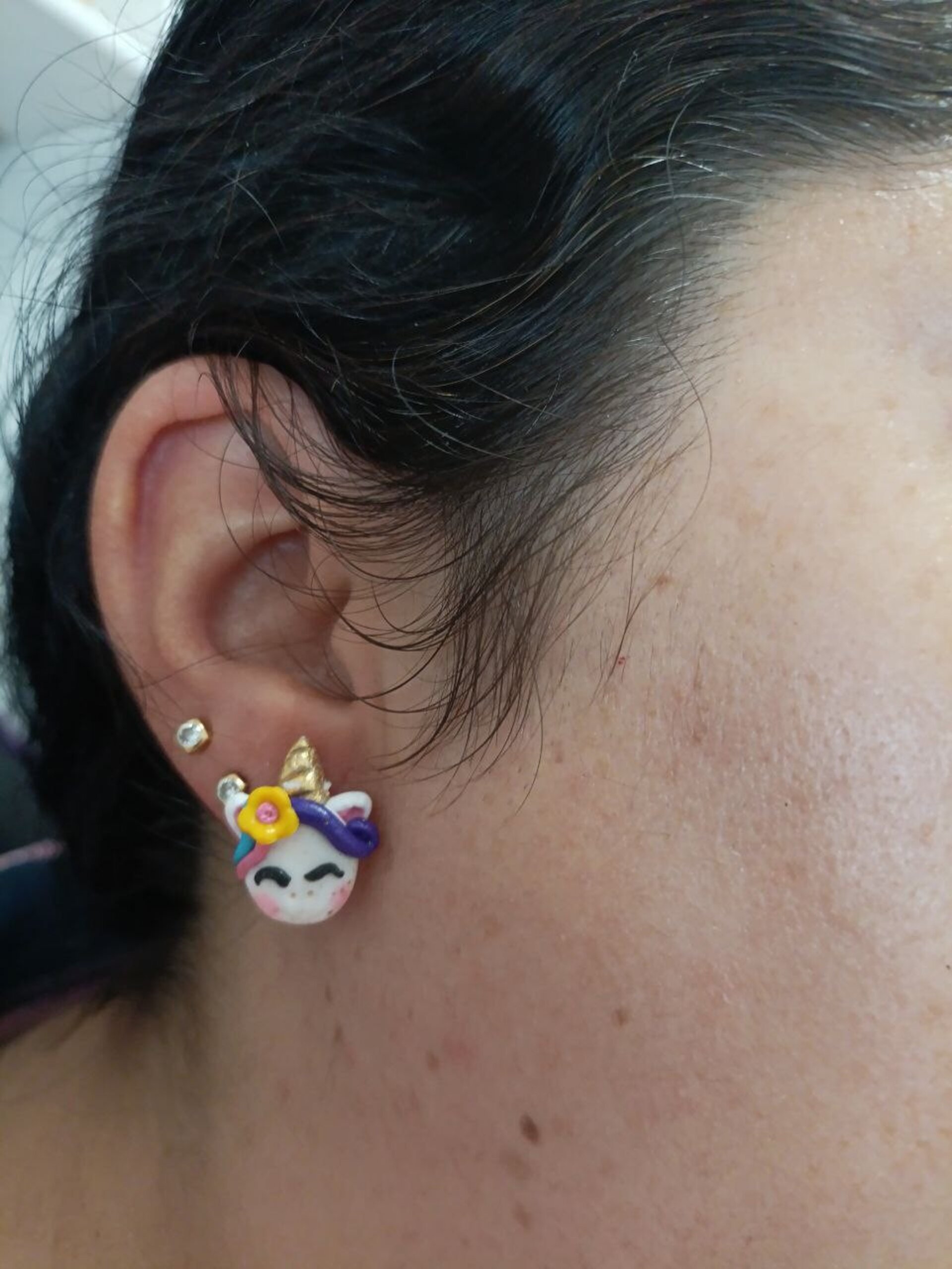 Pendientes de unicornio para niña hechos a mano - 4