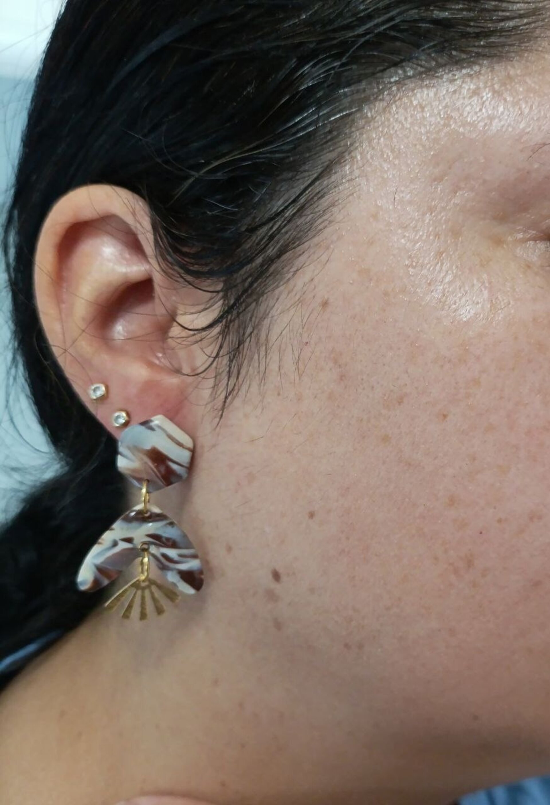 Pendientes de arcilla polimerica Indio terrenal - 6
