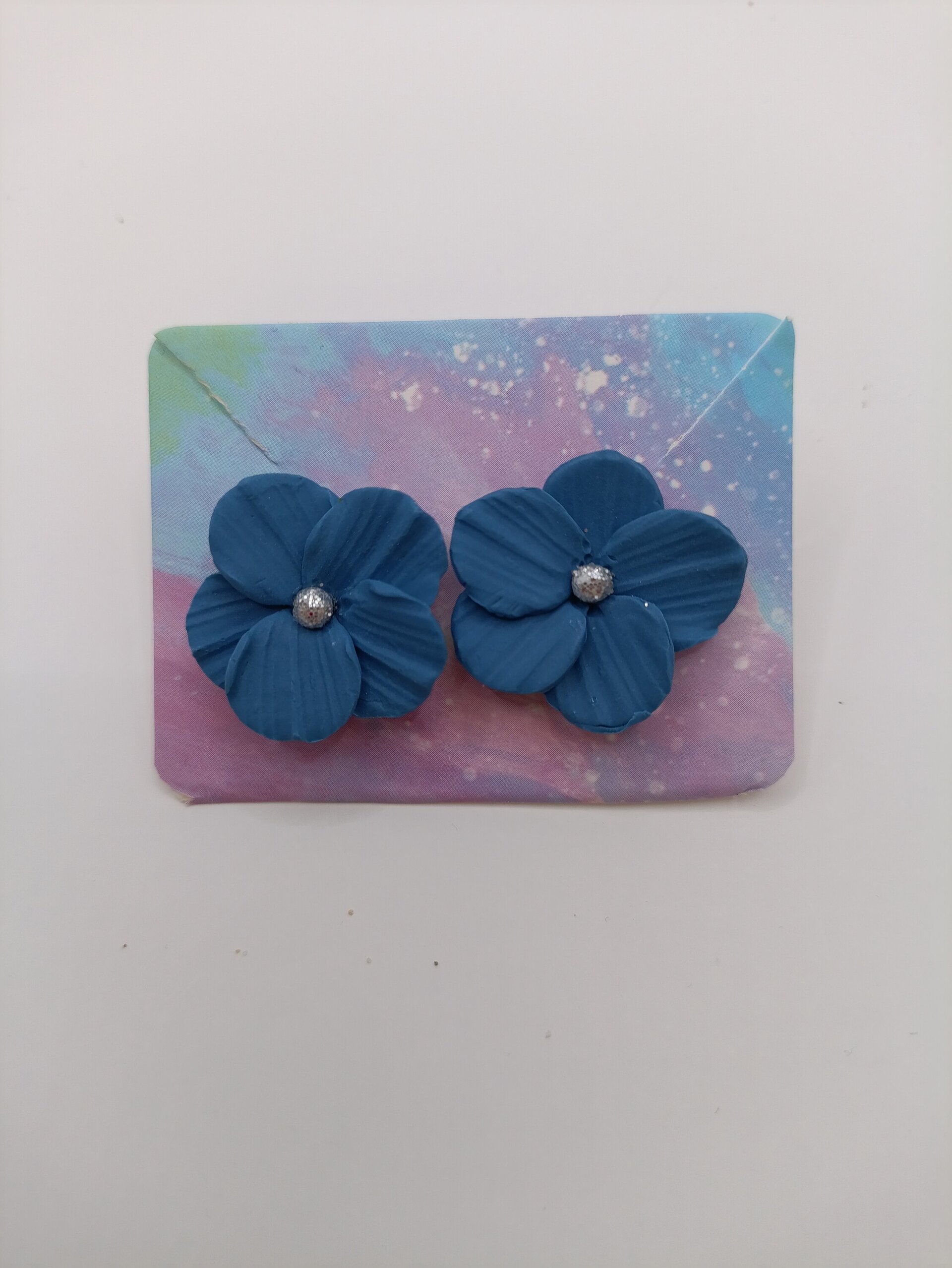 Pendientes Acero y arcilla Flor - 7