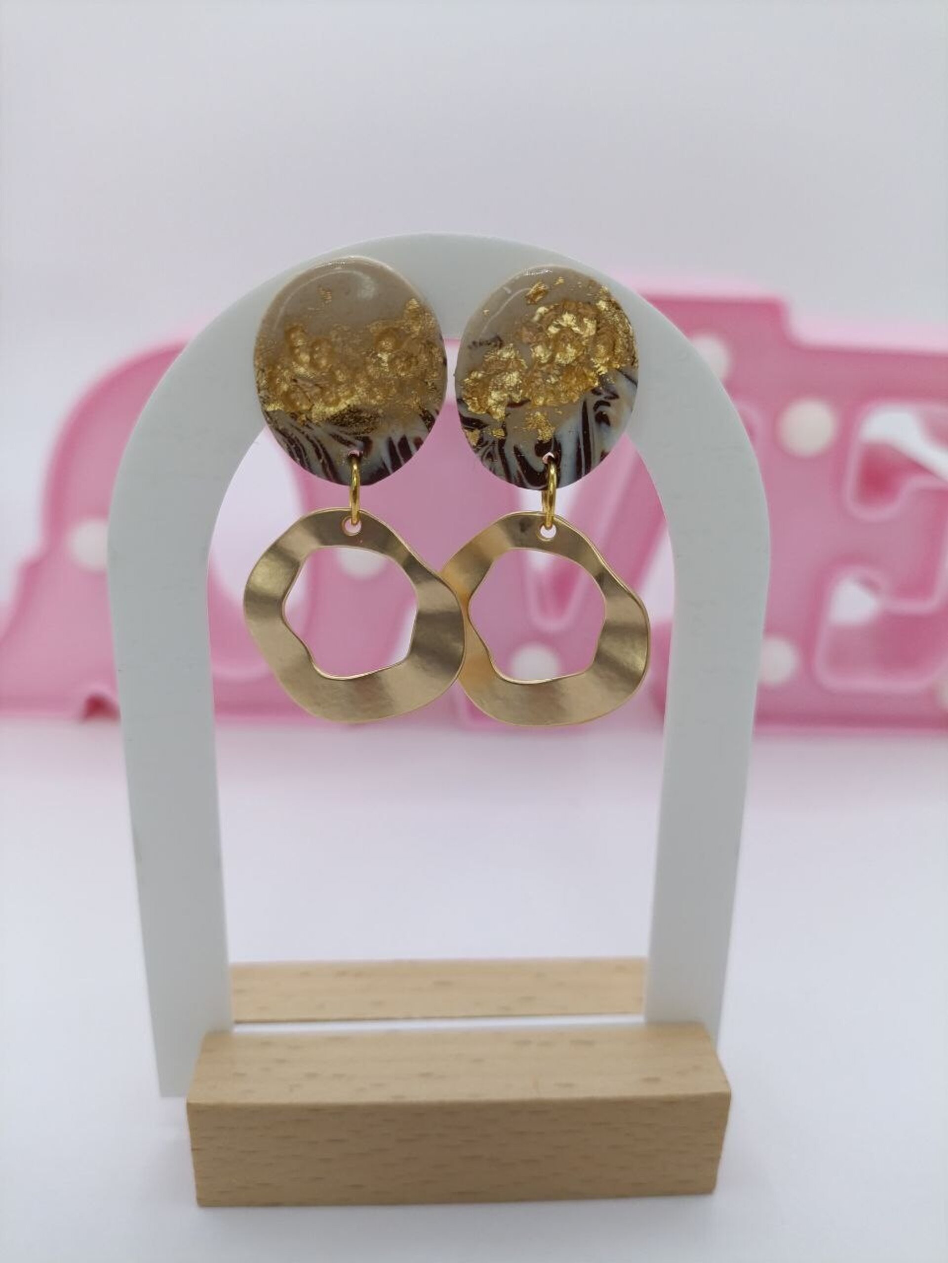 Pendientes de arcilla polimerica Circulo terrenal - 3