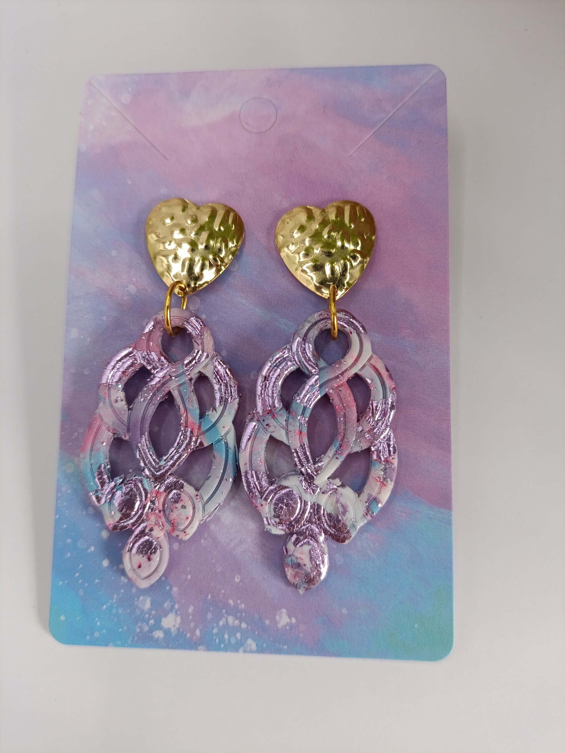 Pendientes largos Corazon enredado - 3