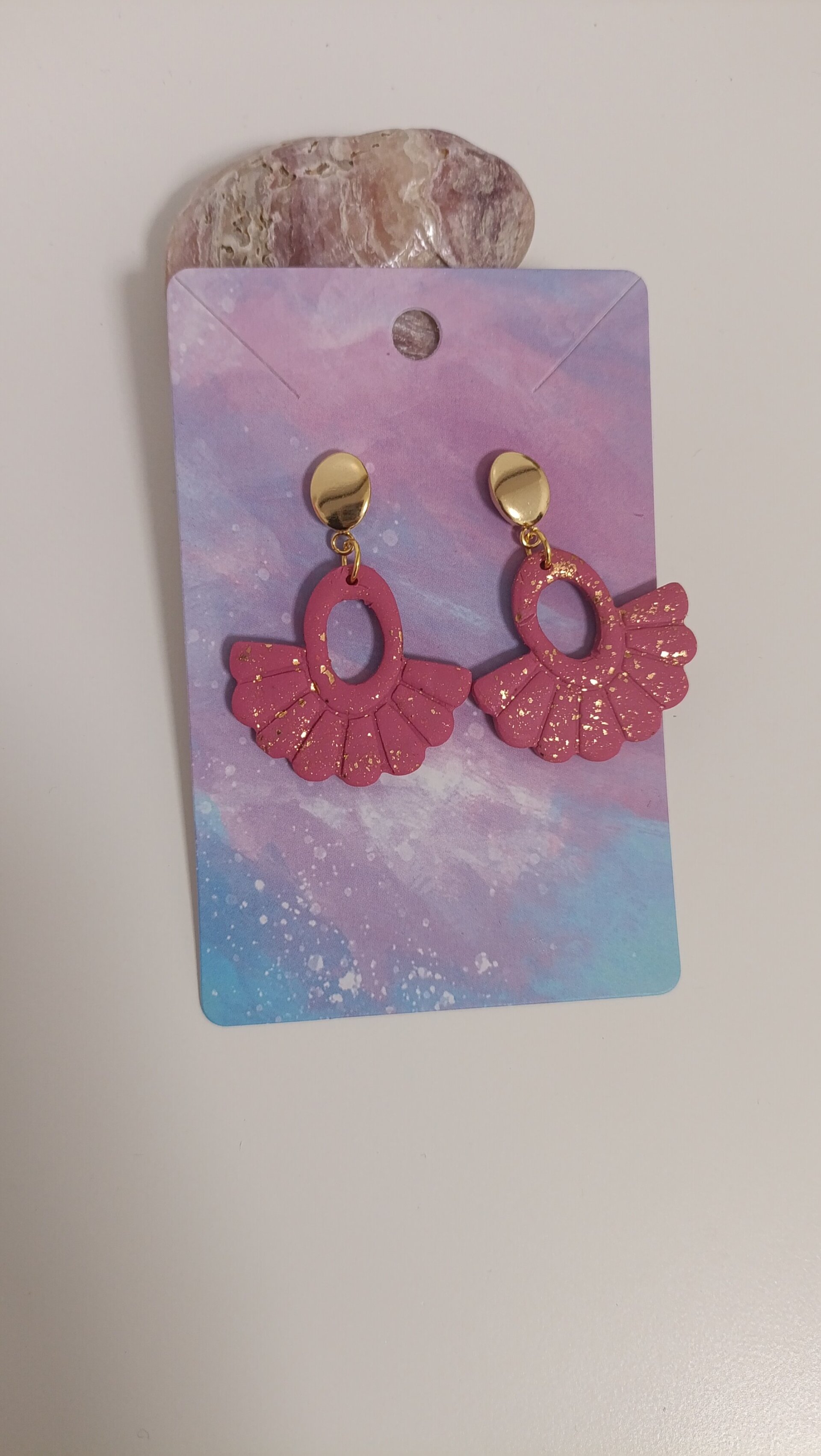 Pendientes Abanico Rosa - 3