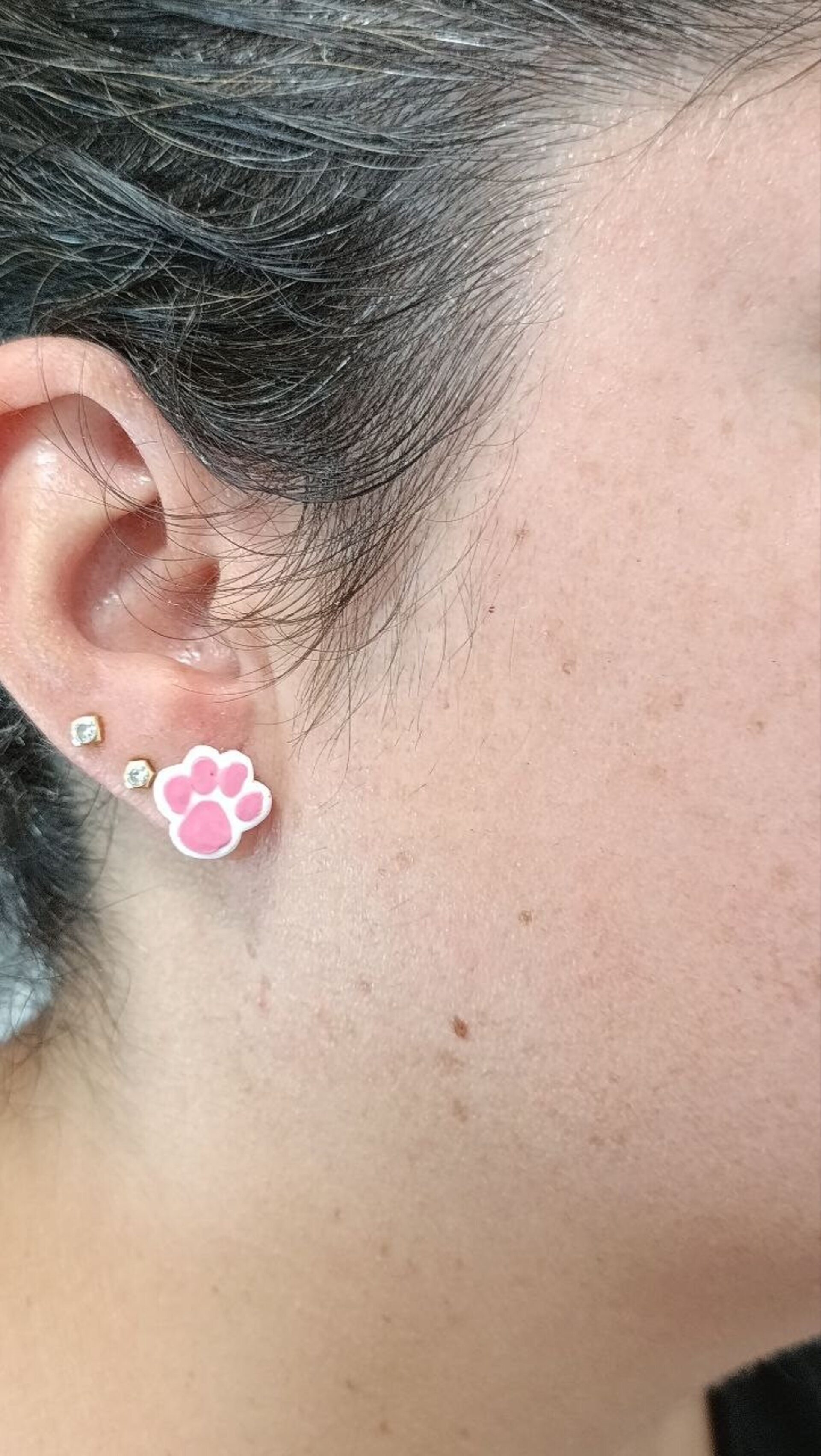 Pendientes pequeños para niña o mujer Huella - 5