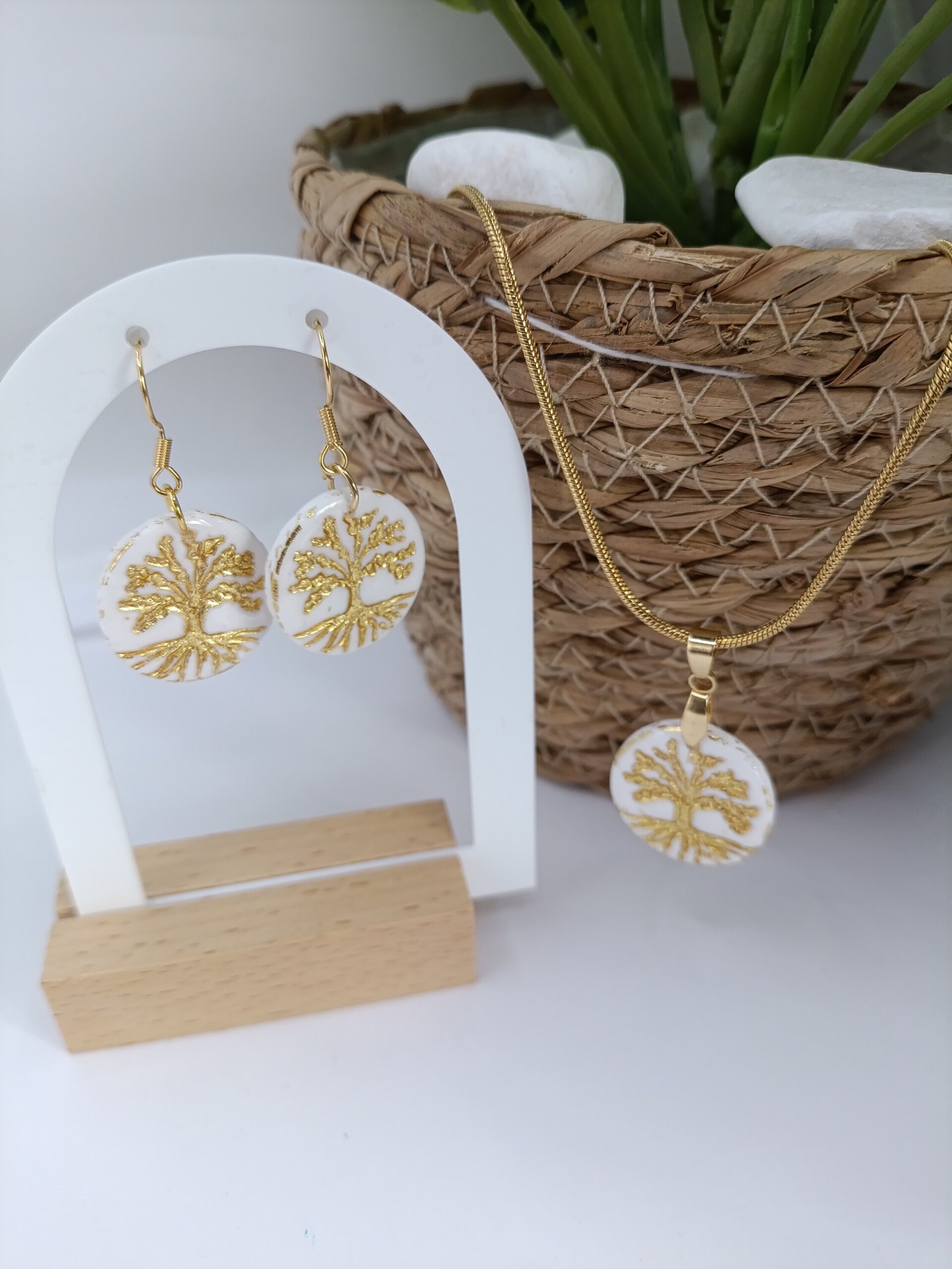 Conjunto de Pendientes y colgante arbol de la vida - 2