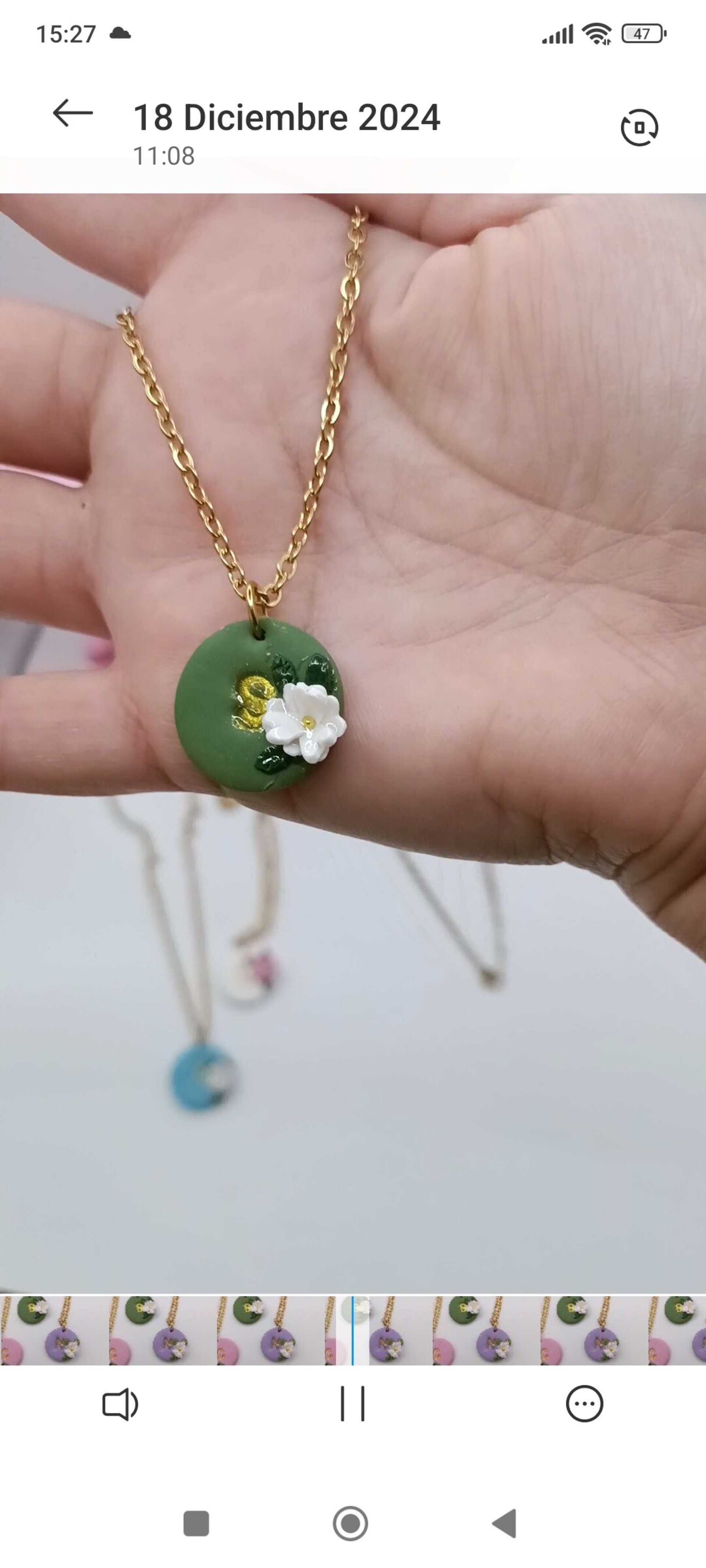 Colgante personalizado con inicial + cadena de cero inoxidable - 4