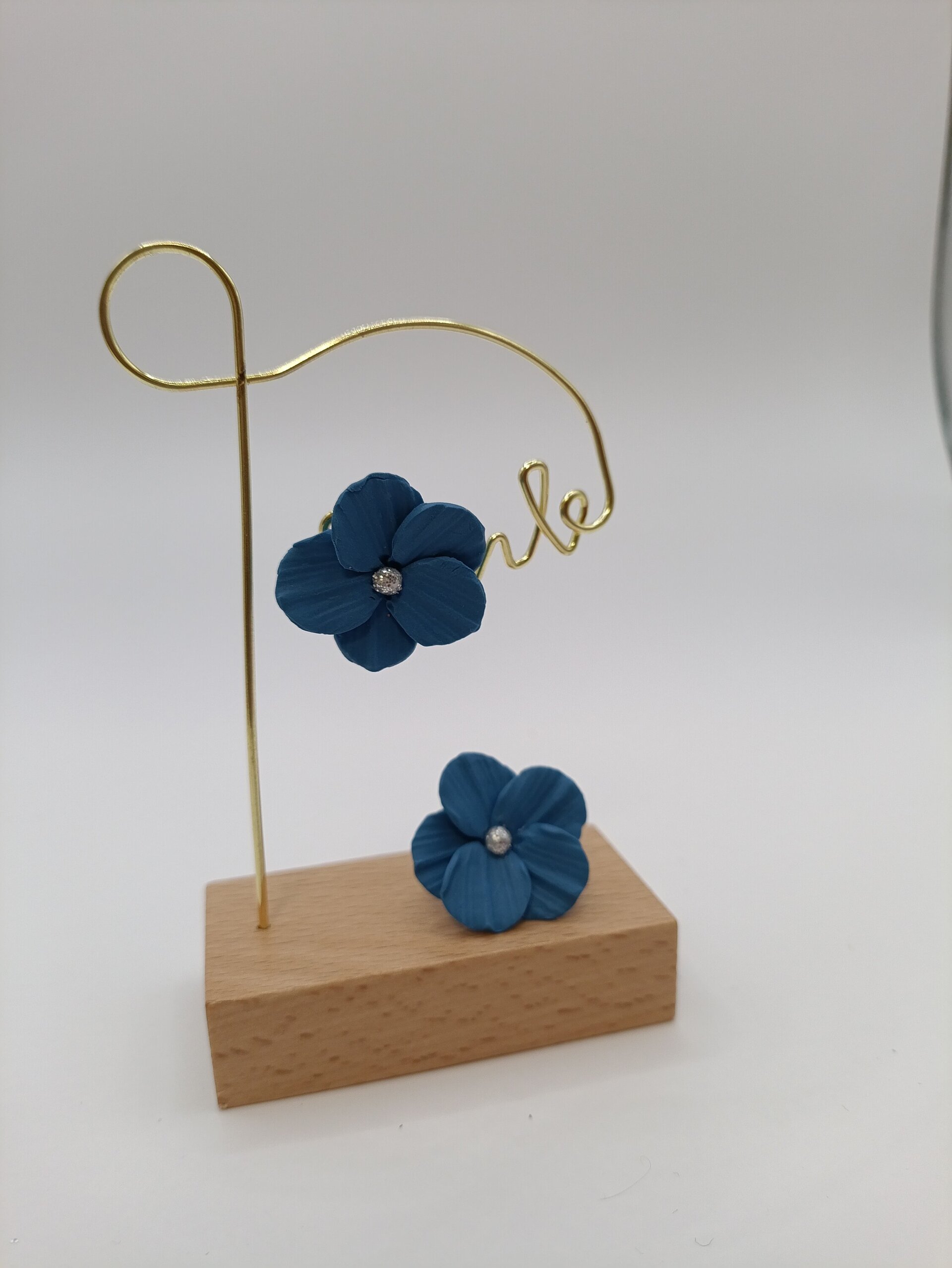 Pendientes Acero y arcilla Flor - 8