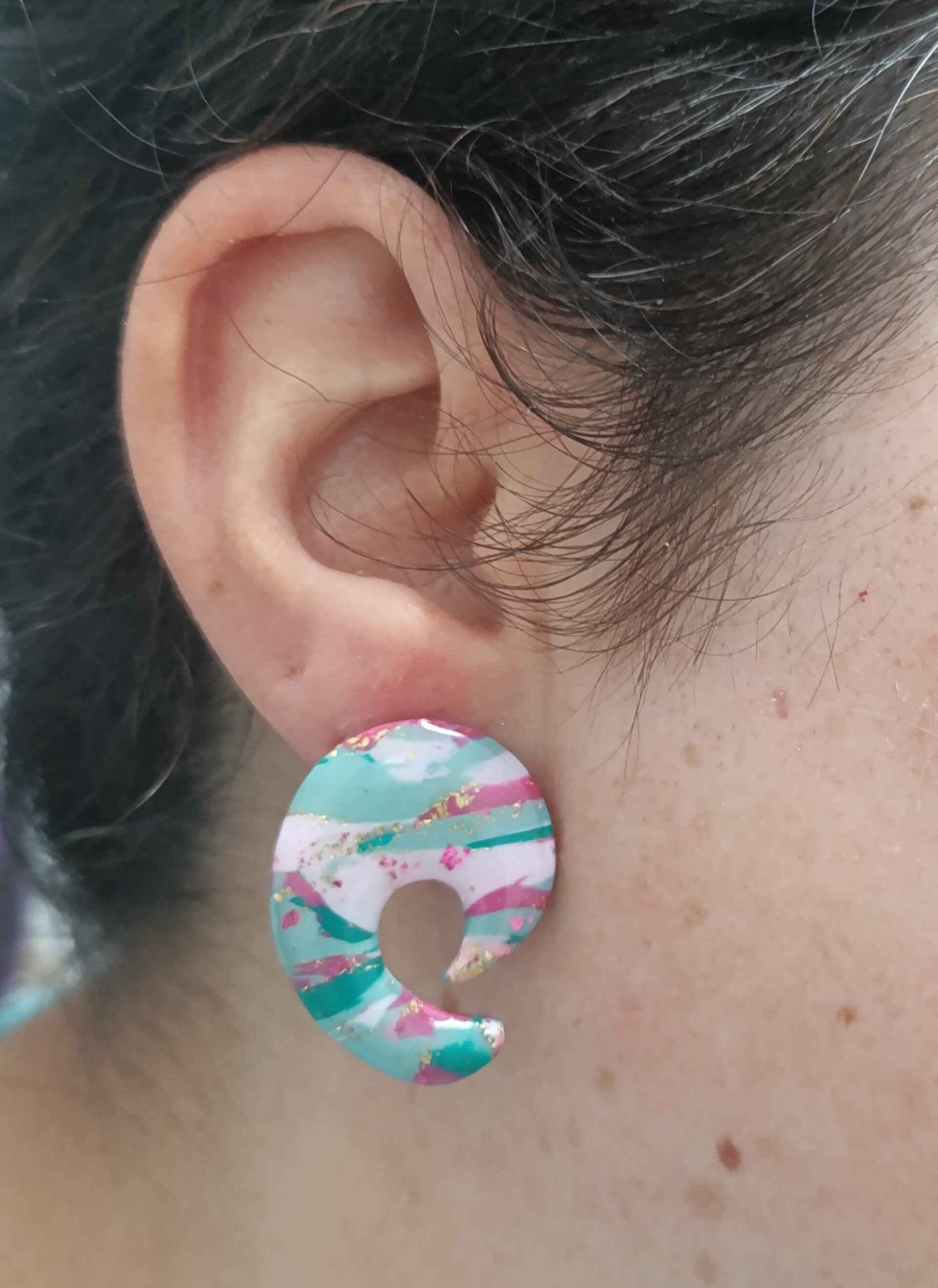 Pendientes espiral jade - 5