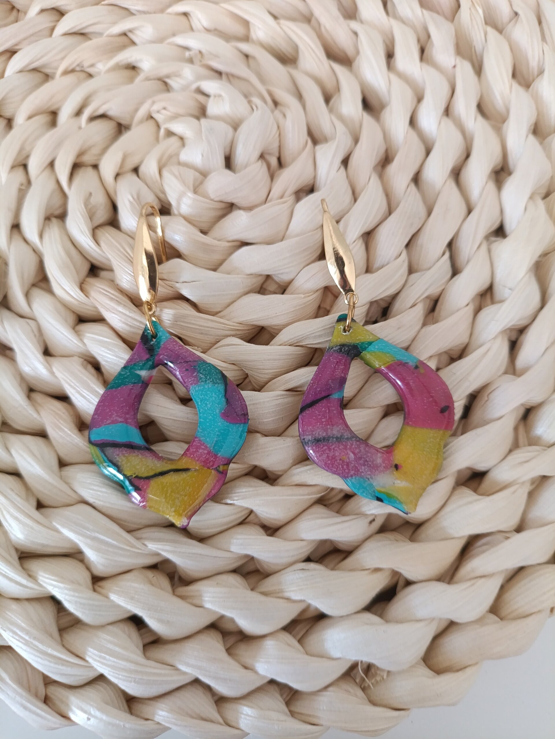 Pendientes estampados acuarela - 4