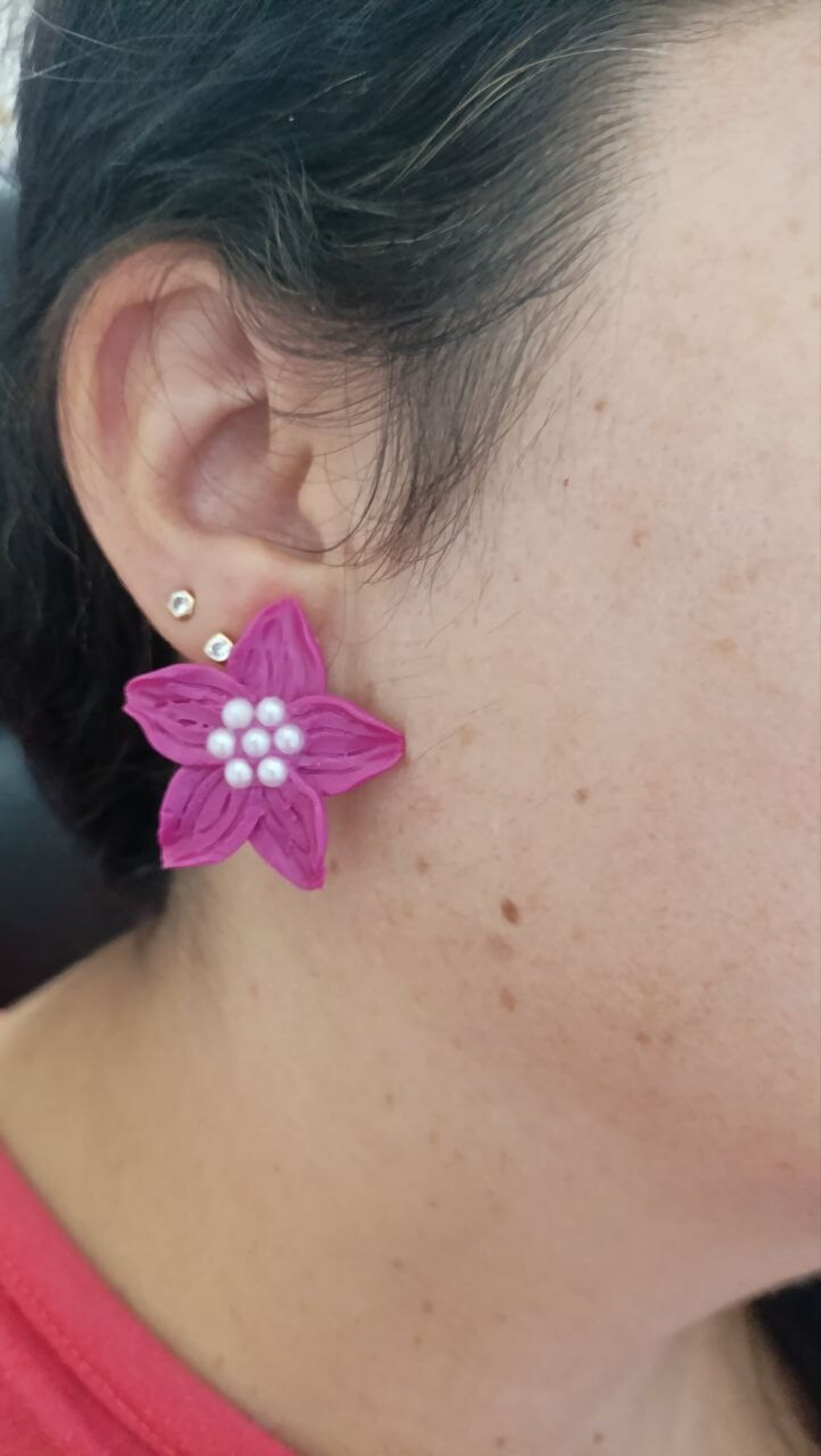 Pendientes de arcilla Flor Sheila - 3