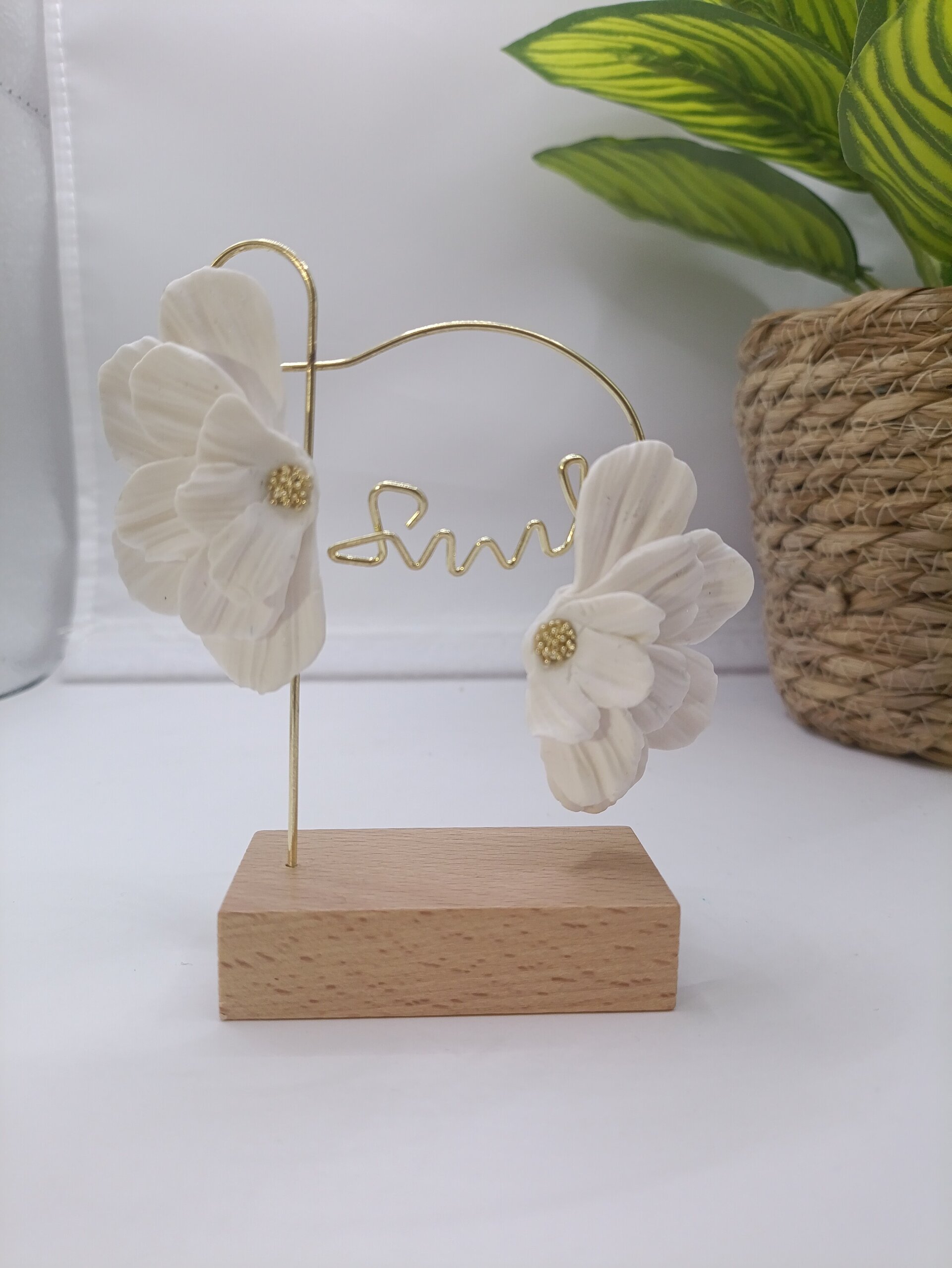 Pendientes para evento media flor - 2