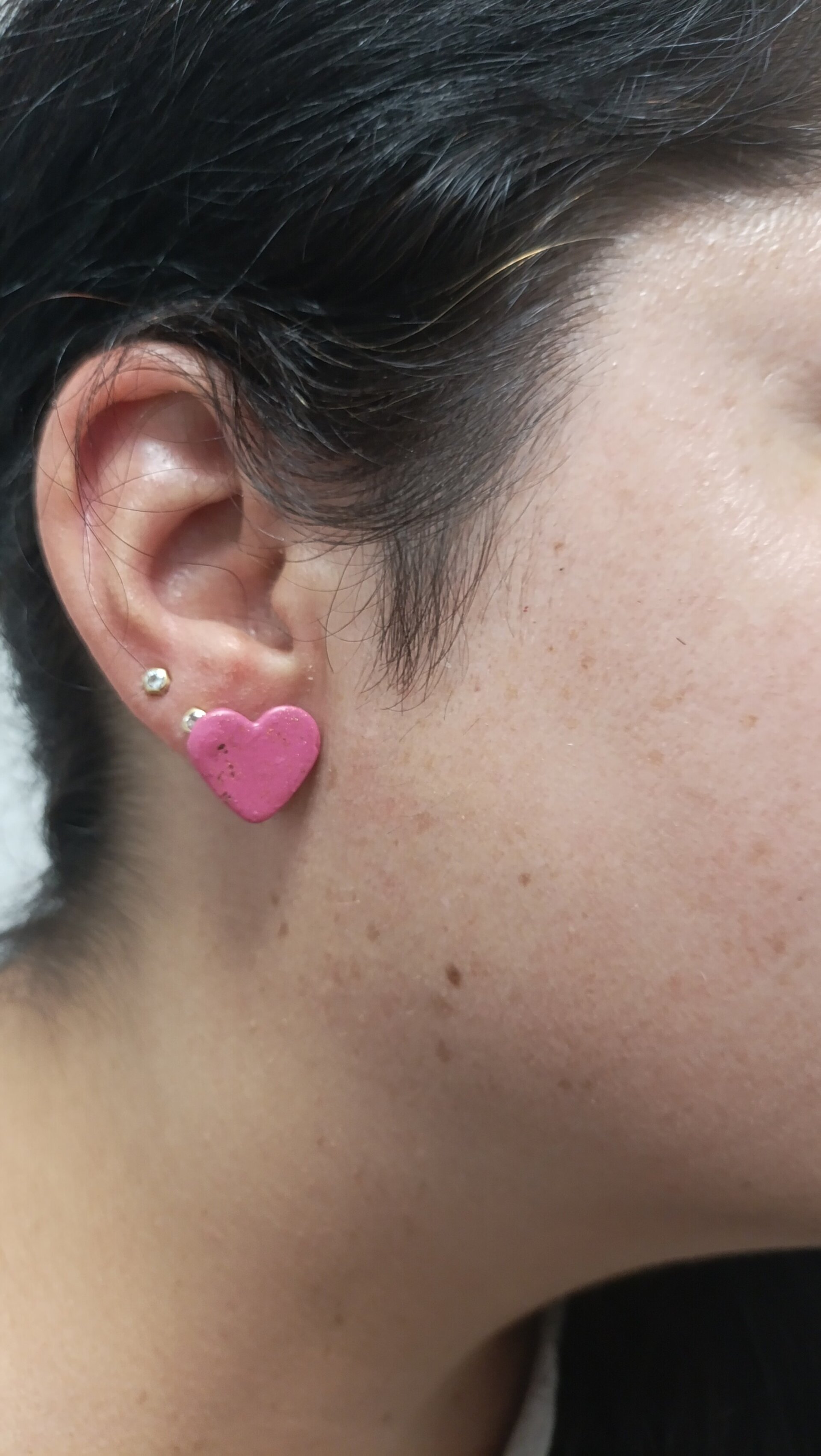 Pendientes pequeños Corazon Rosa - 2
