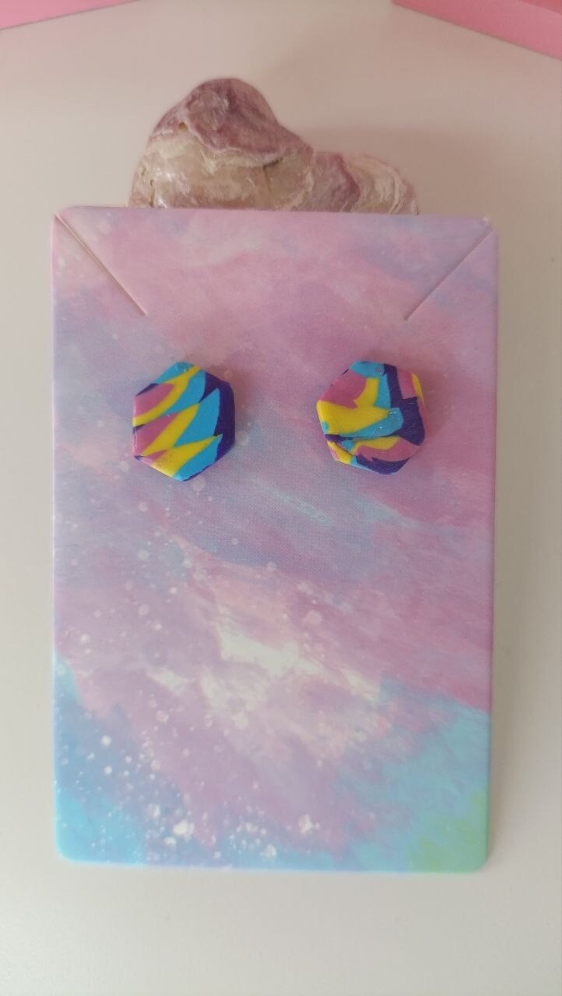 Pendientes pequeños Geo Multicolor - 4