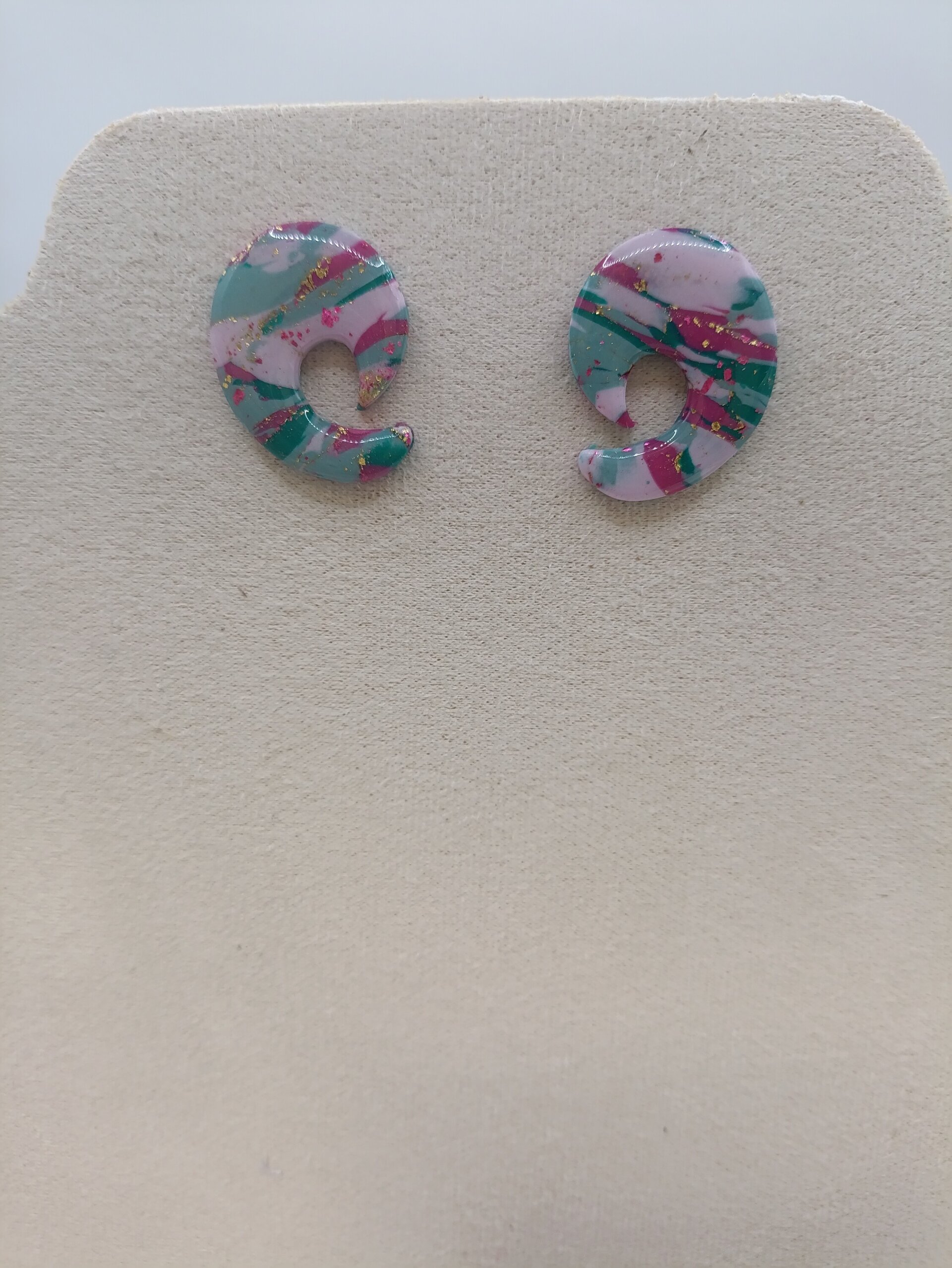 Pendientes espiral jade - 2