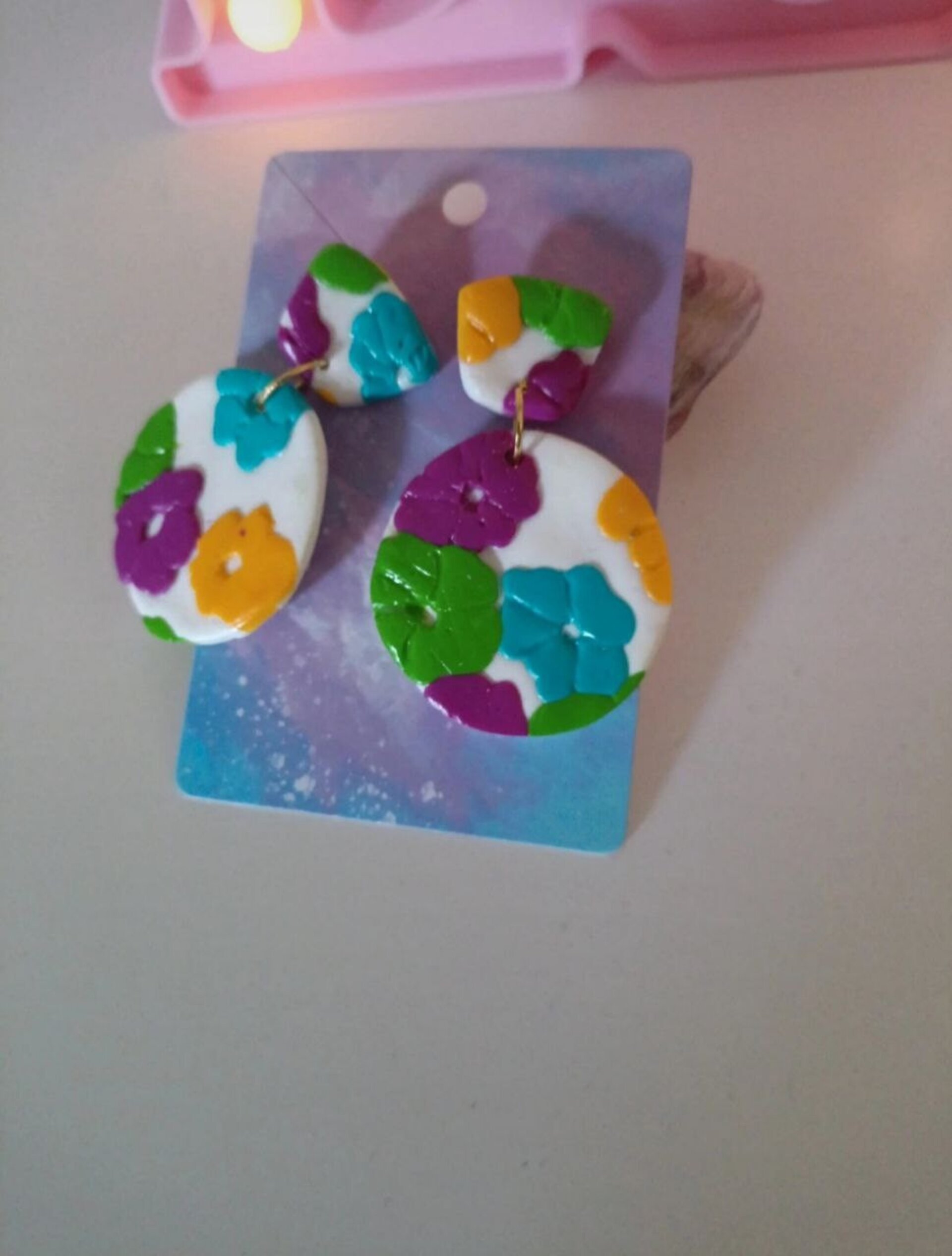 Pendientes Arcilla polimerica modelo Floral - 4