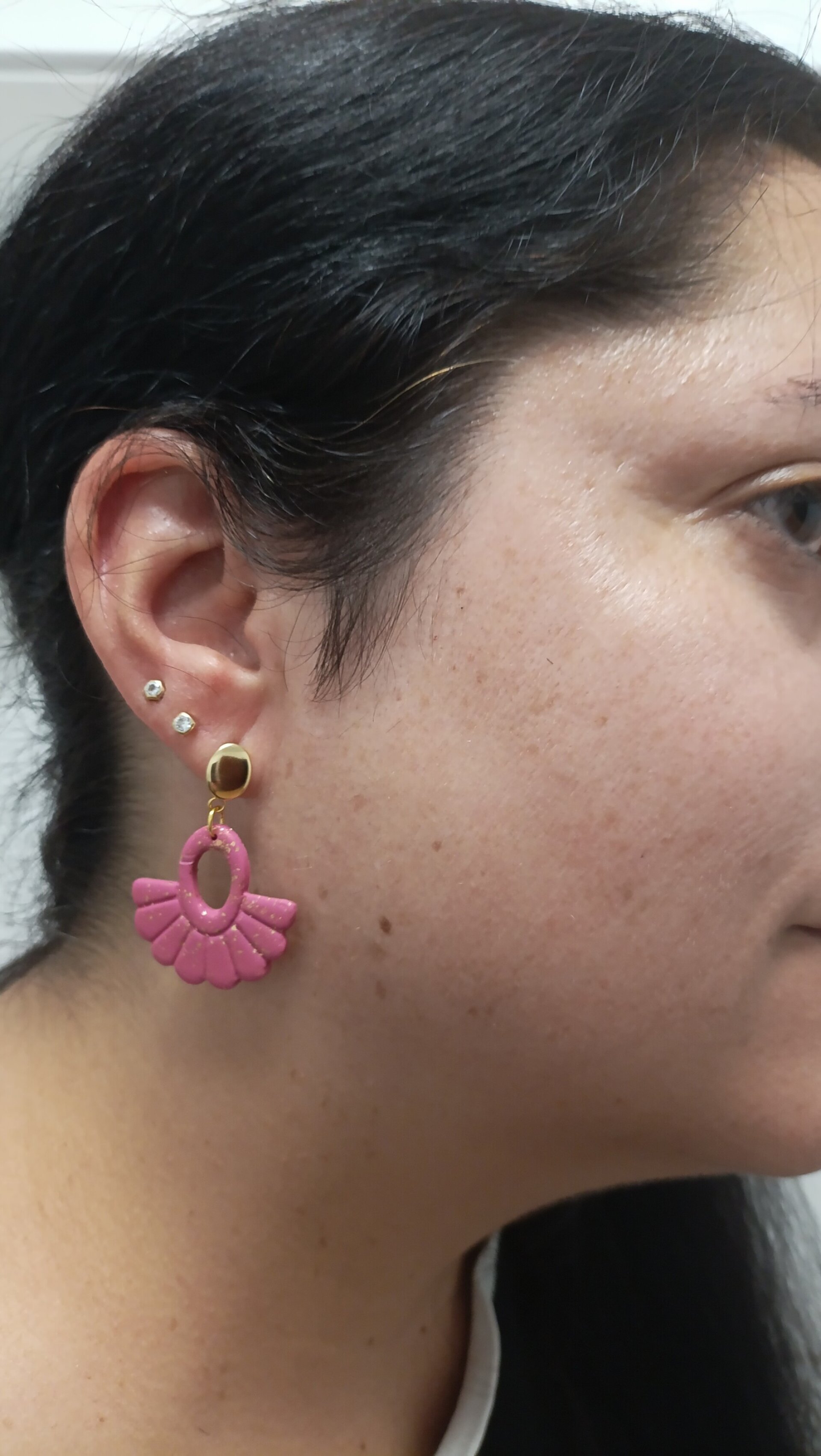 Pendientes Abanico Rosa - 4