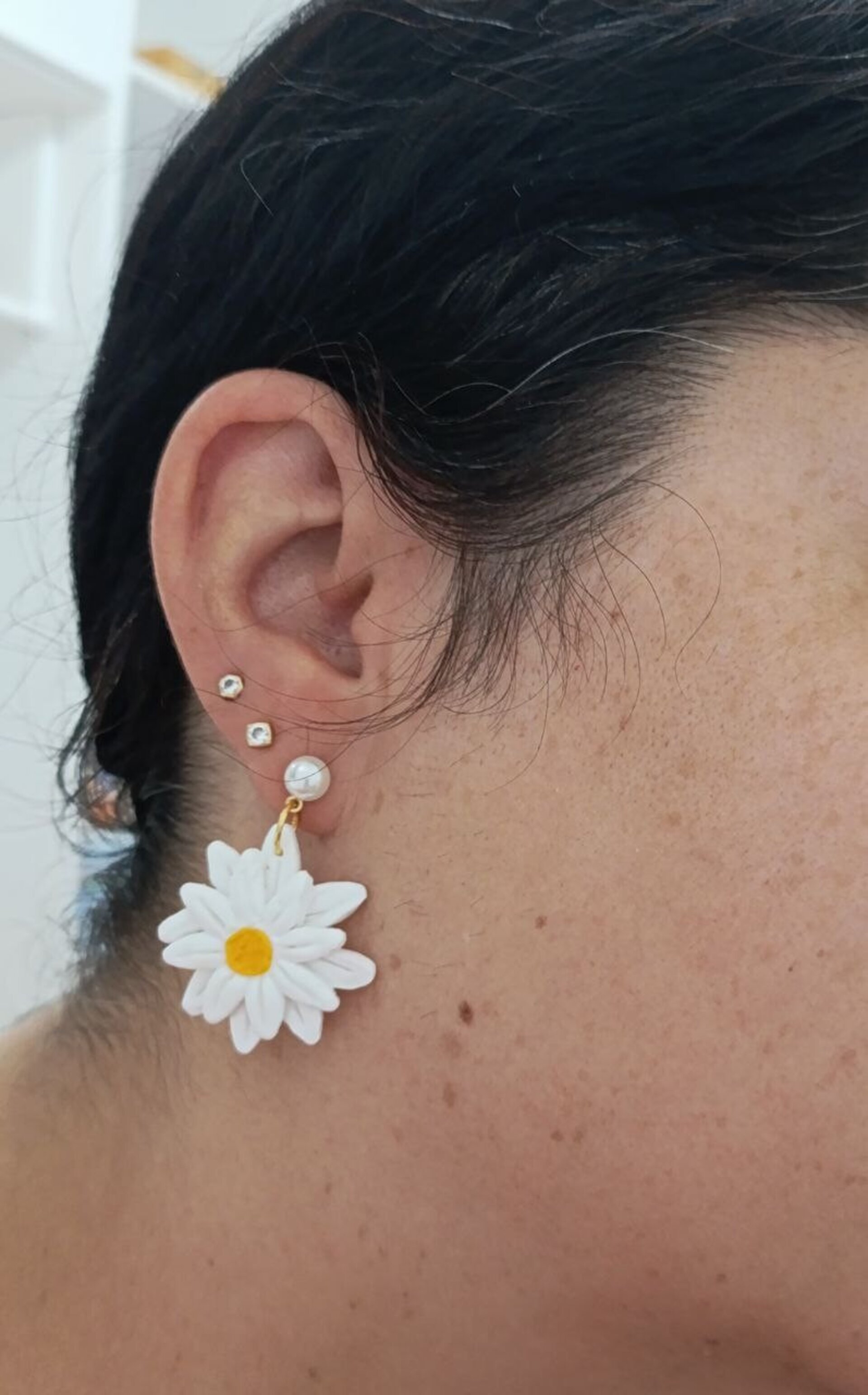 Pendientes de Arcilla polimerica Doble Margarita - 3