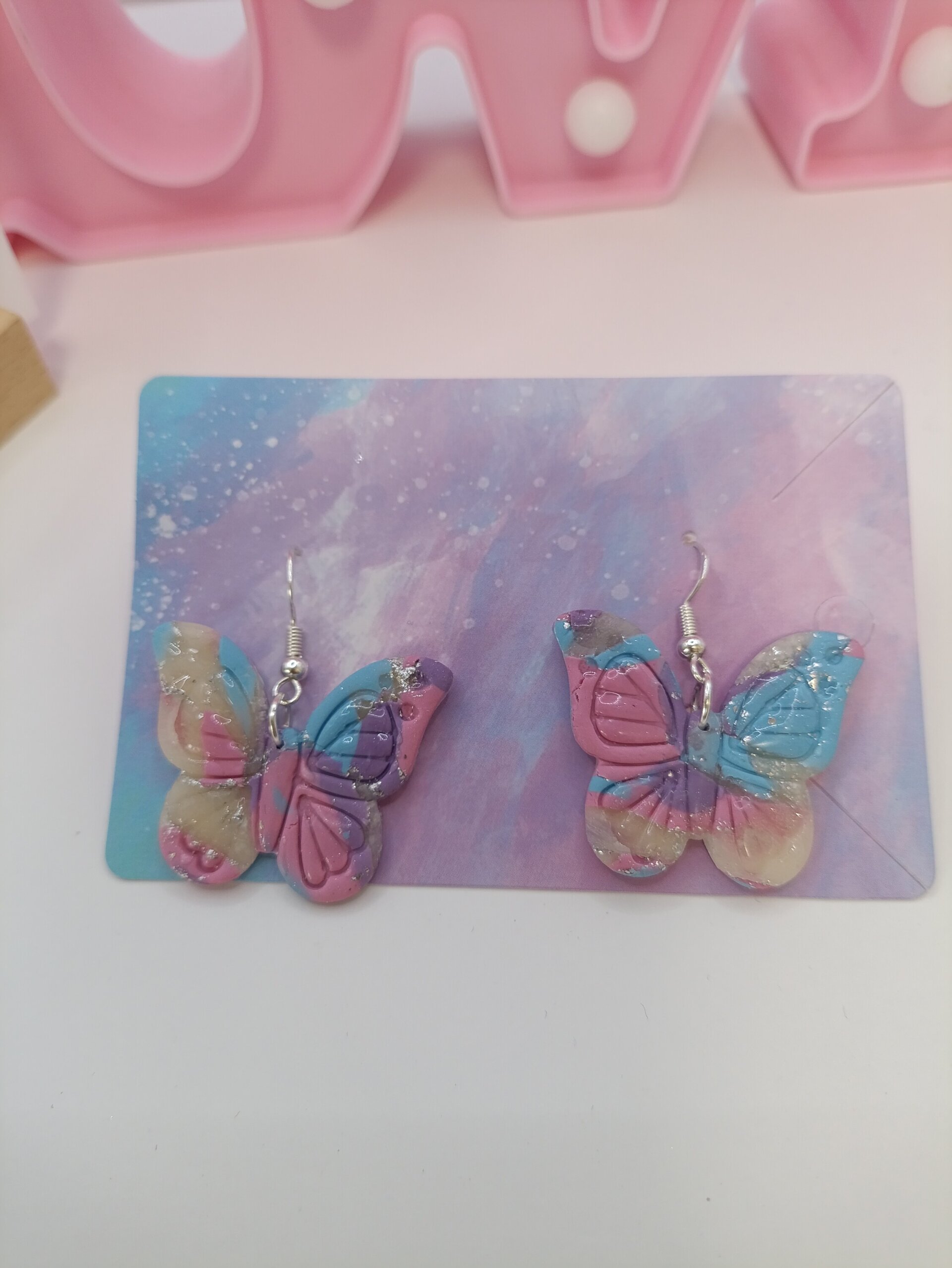 Pendientes mariposa hechos a mano - 2