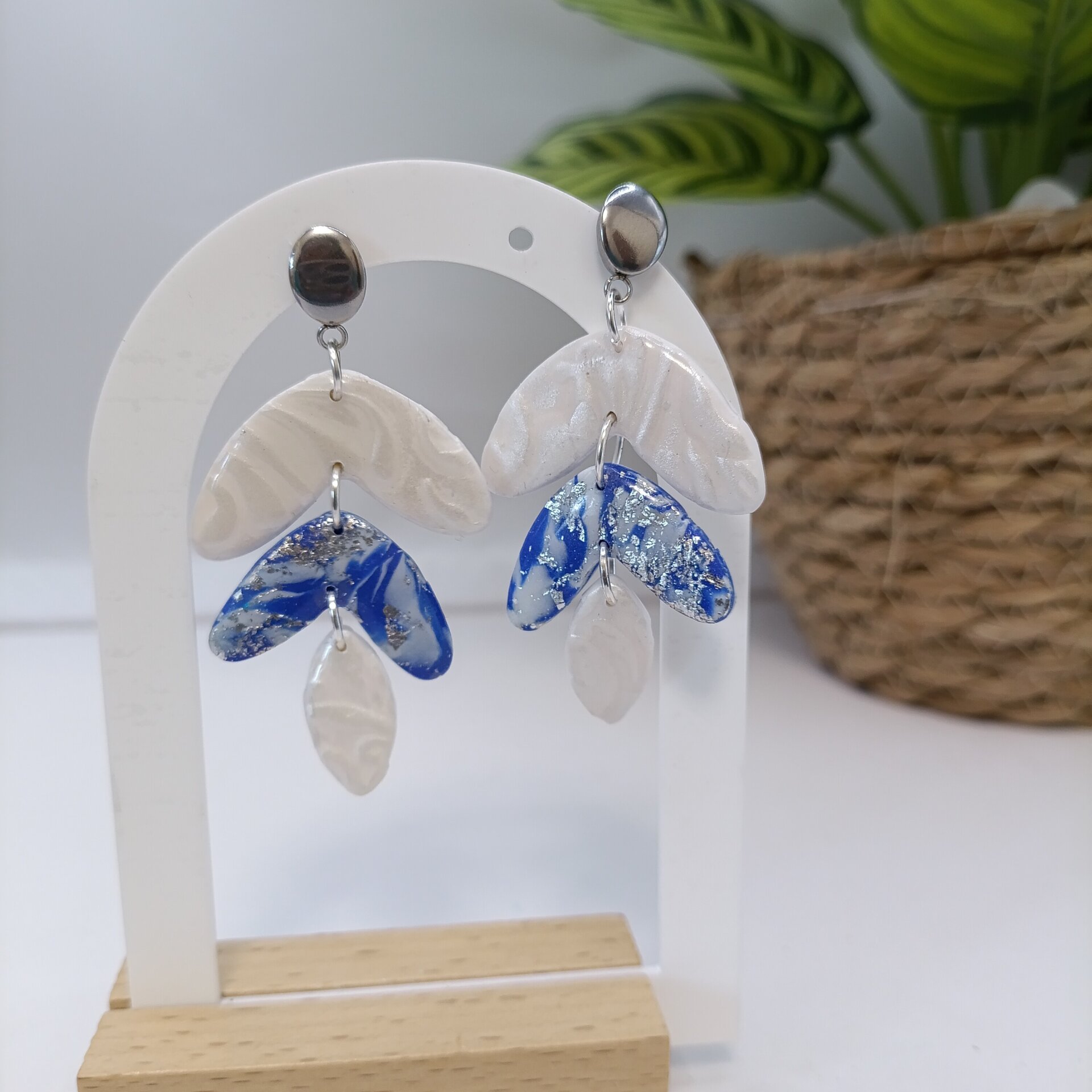 Pendientes largos sof azul - 2