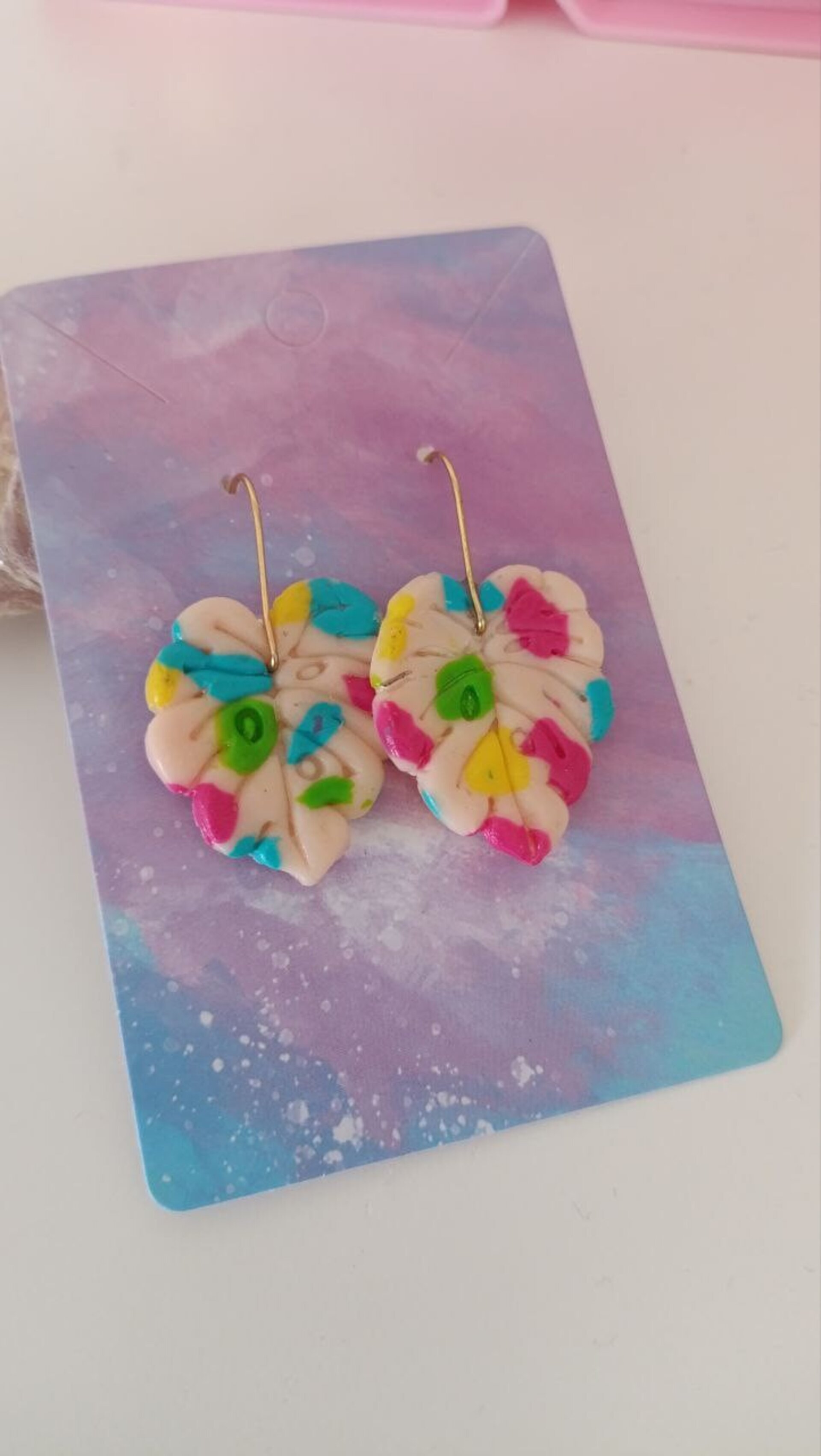 Pendientes de Arcilla polimerica modelo Adán Colorido - 3
