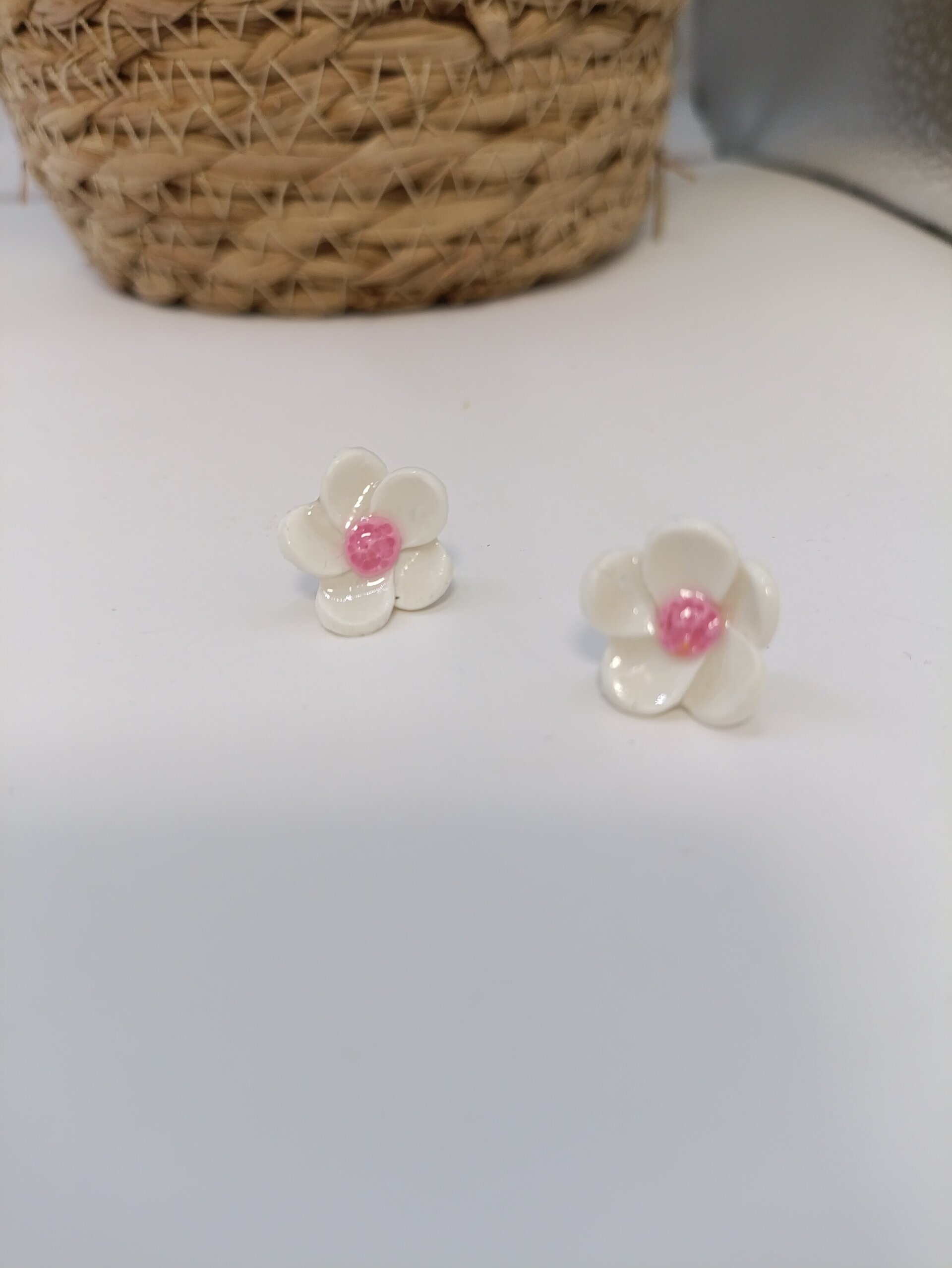 Pendientes pequeños flor natural, varios colores - 7