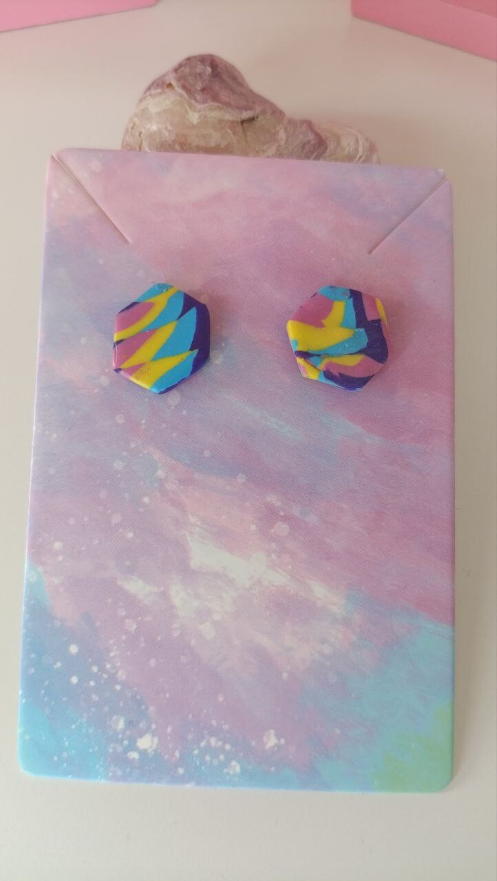 Pendientes pequeños Geo Multicolor - 2