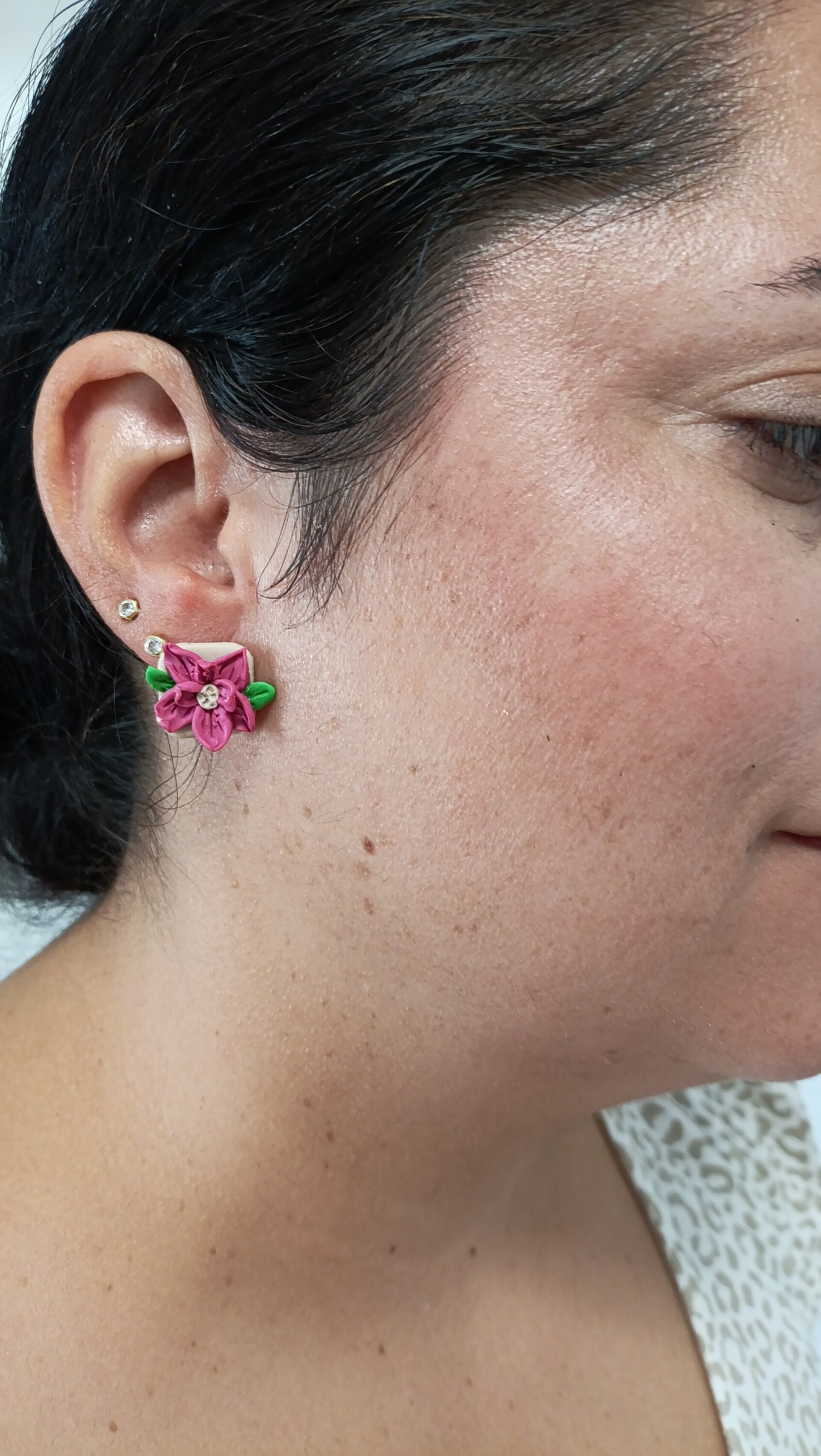 Pendientes Pequeños Flor 3D - 3