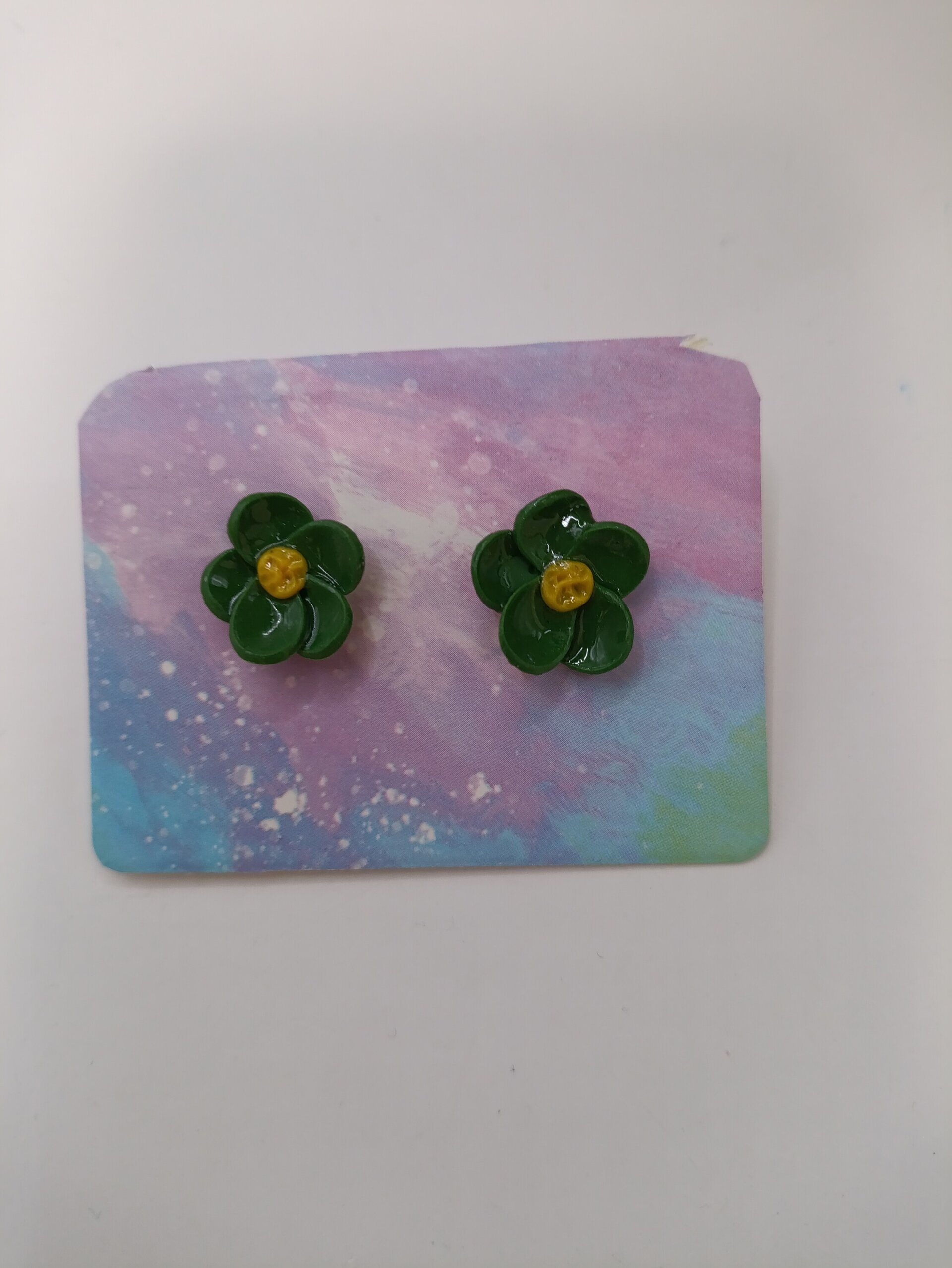 Pendientes pequeños flor natural, varios colores - 15