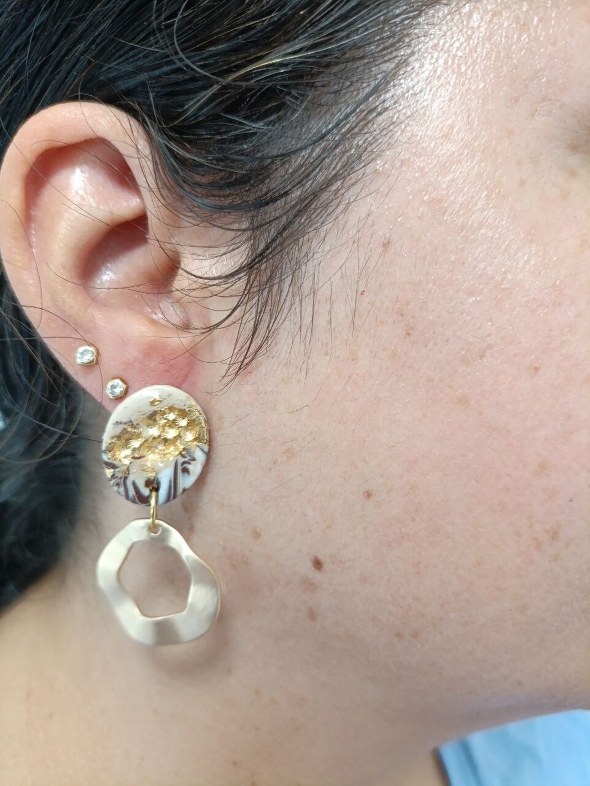 Pendientes de arcilla polimerica Circulo terrenal - 7