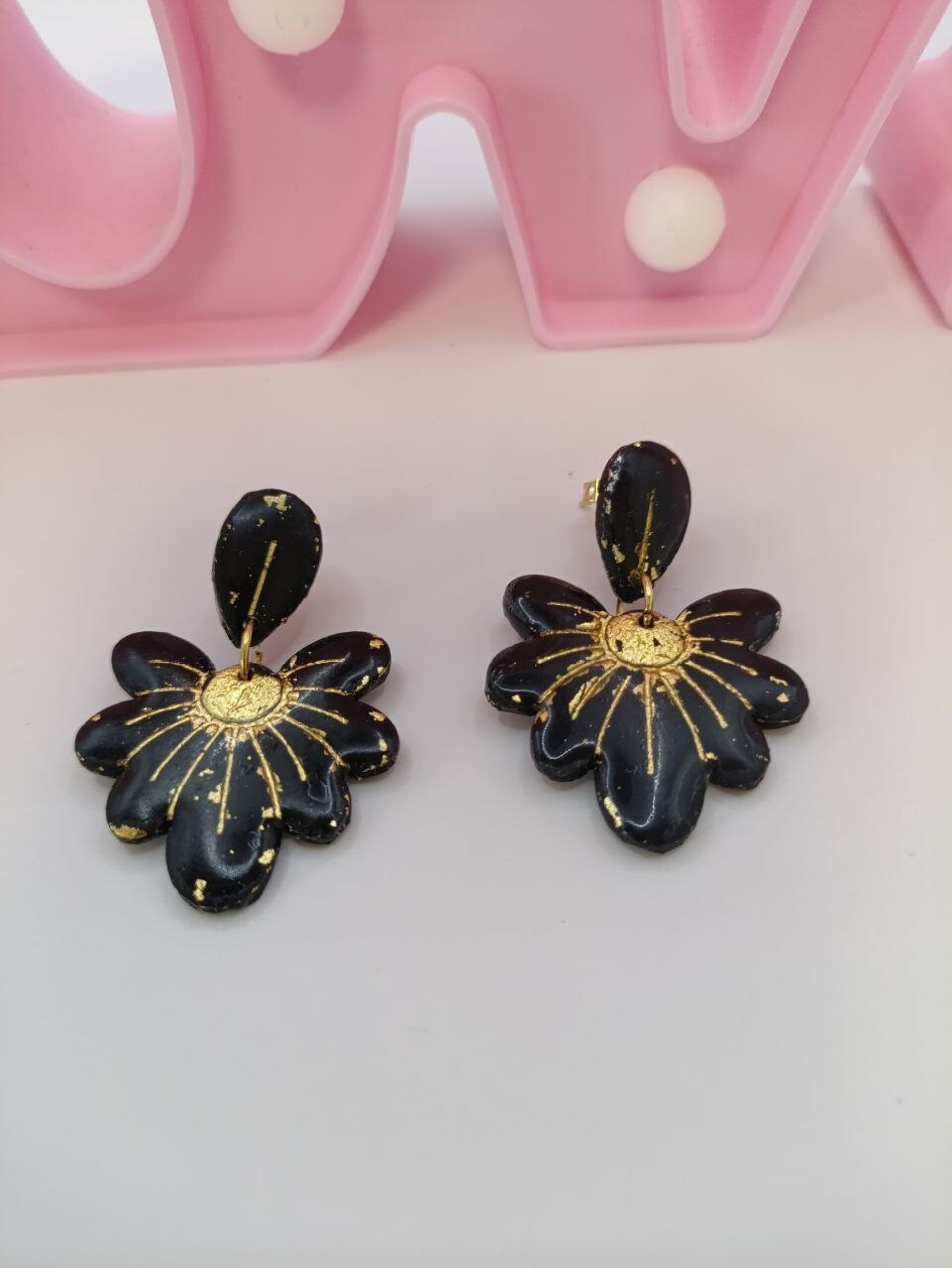 Pendientes de acero y arcilla Margarita Glam - 3
