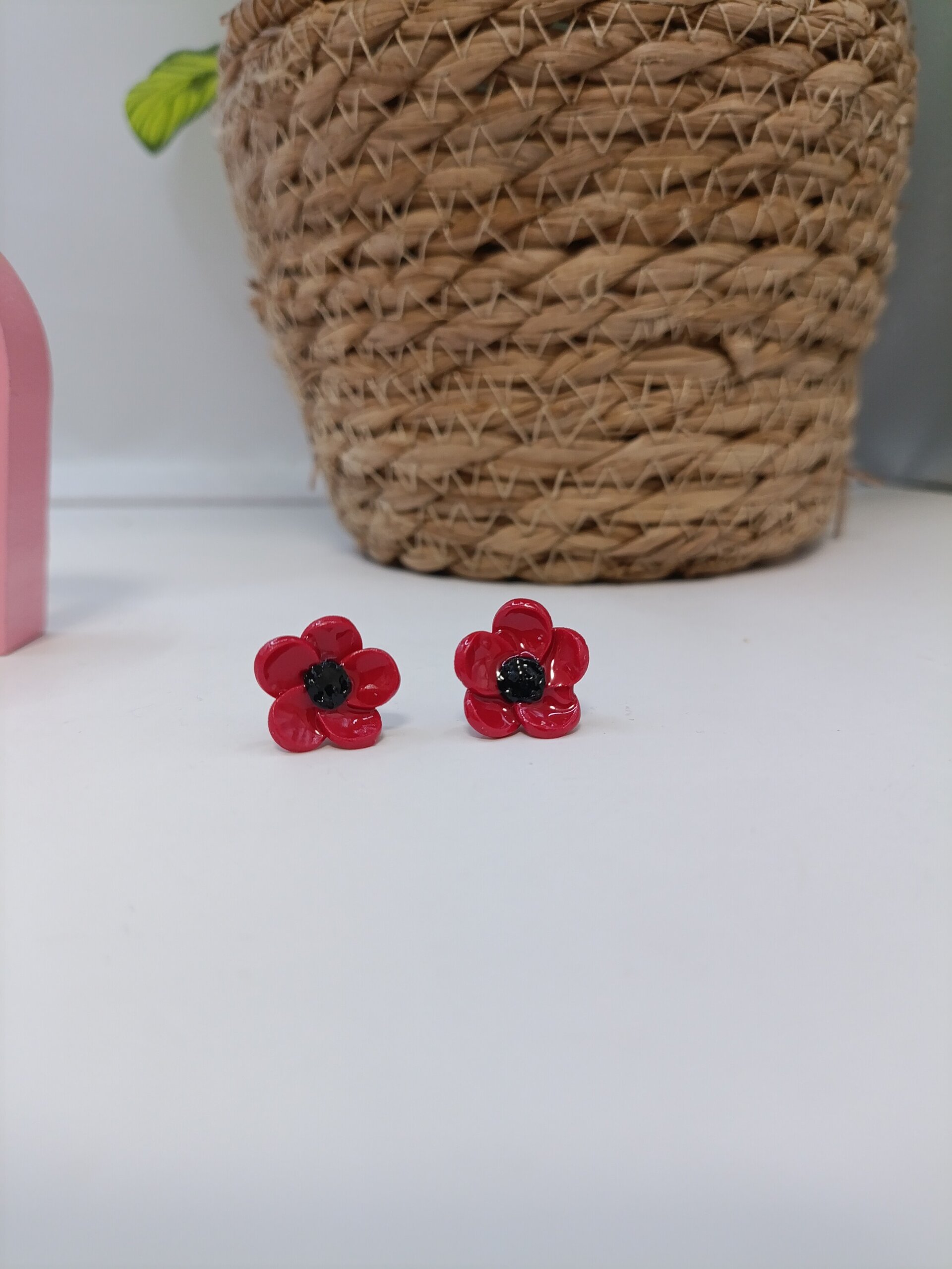 Pendientes pequeños flor natural, varios colores - 14