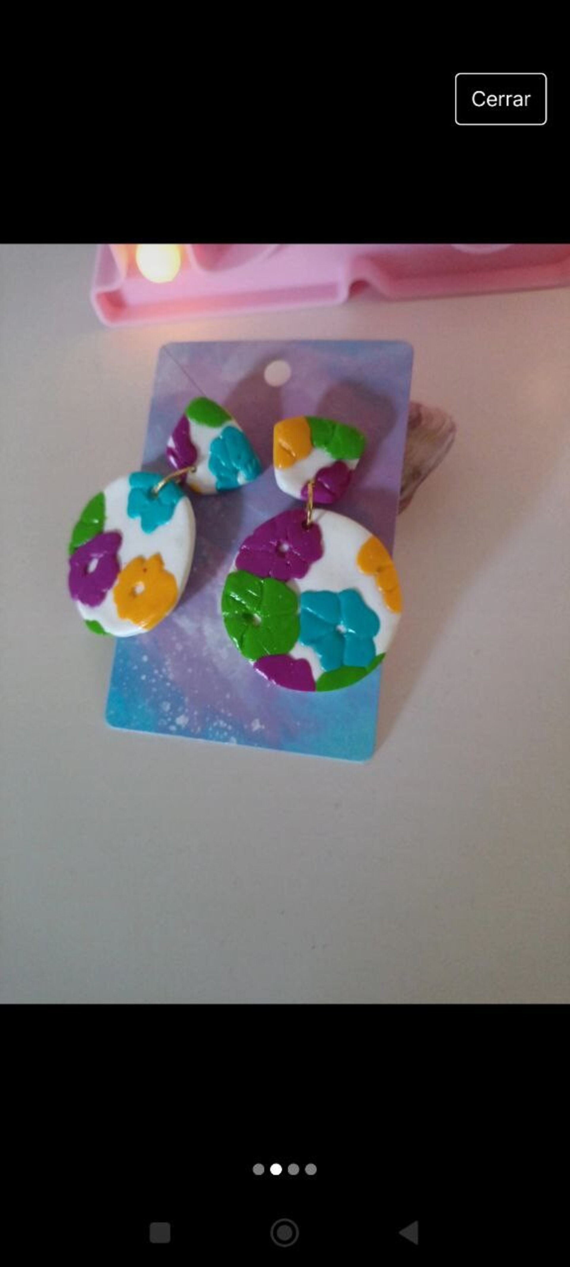 Pendientes Arcilla polimerica modelo Floral - 2
