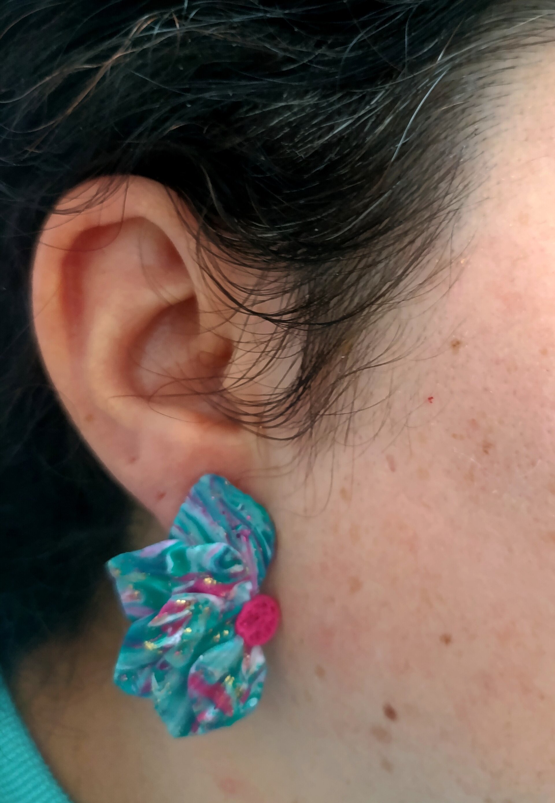 Pendientes media flor Jade - 5