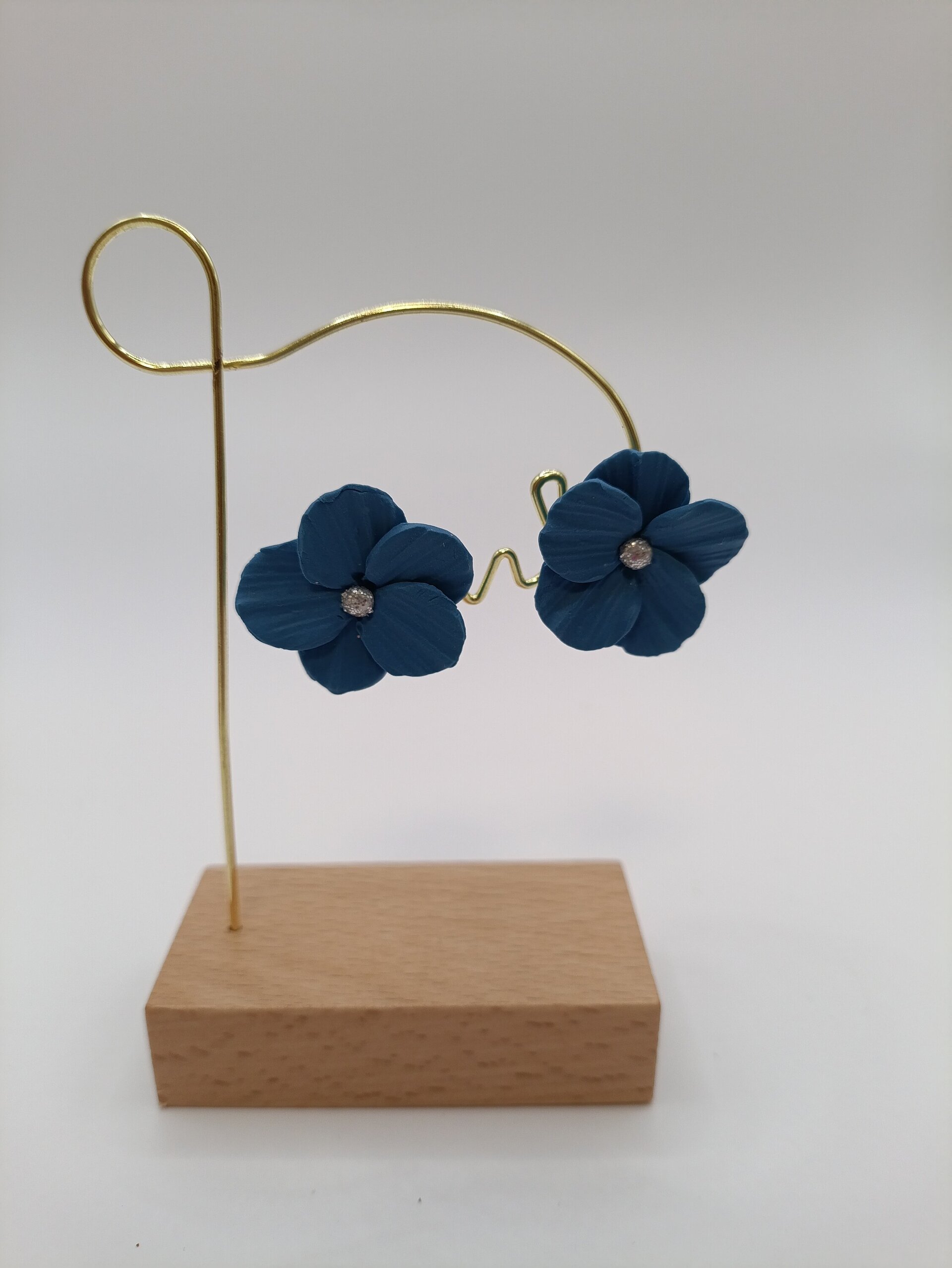 Pendientes Acero y arcilla Flor - 3
