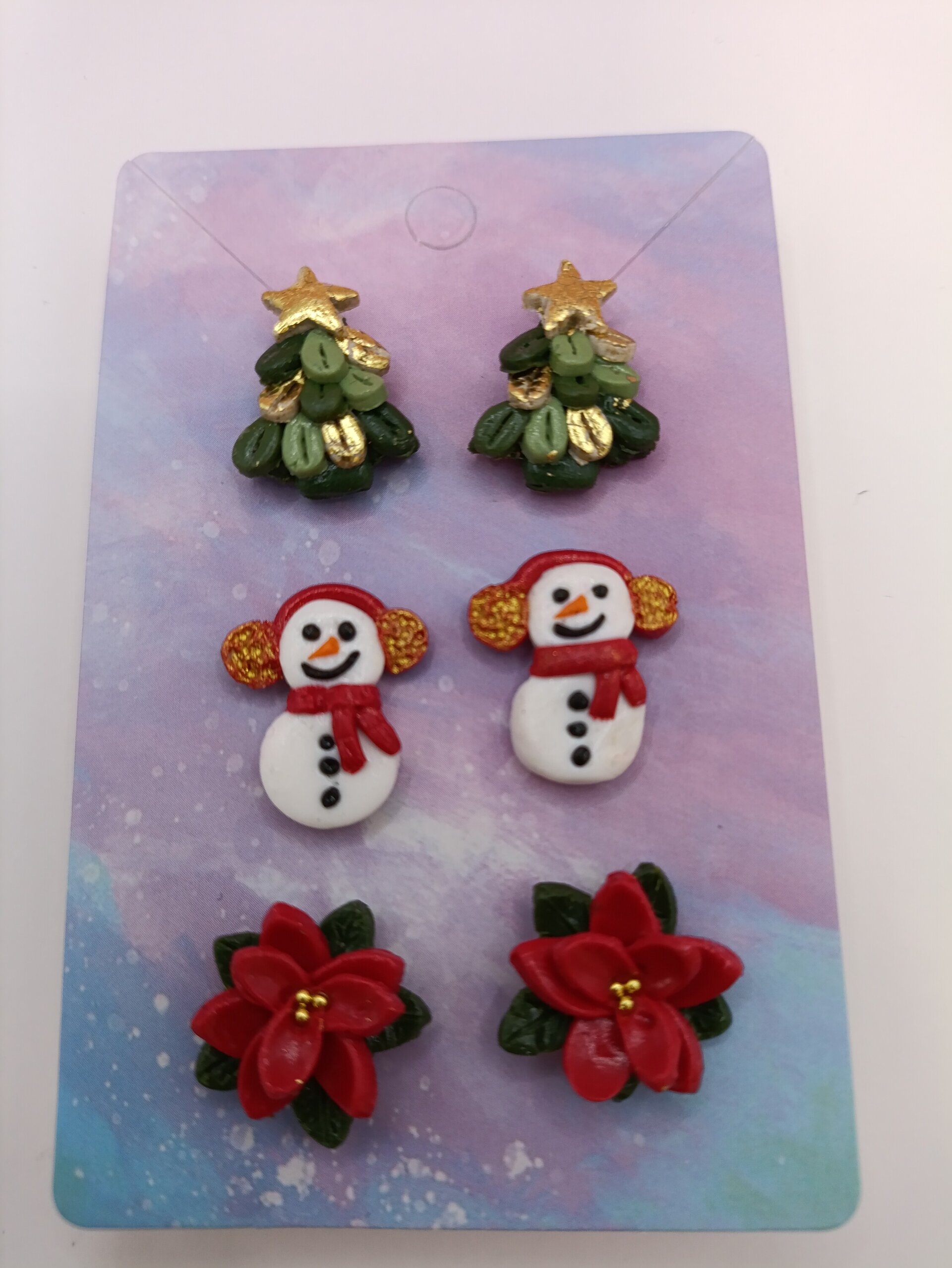 Pack de 3 pares de Pendientes pequeños de navidad - 2