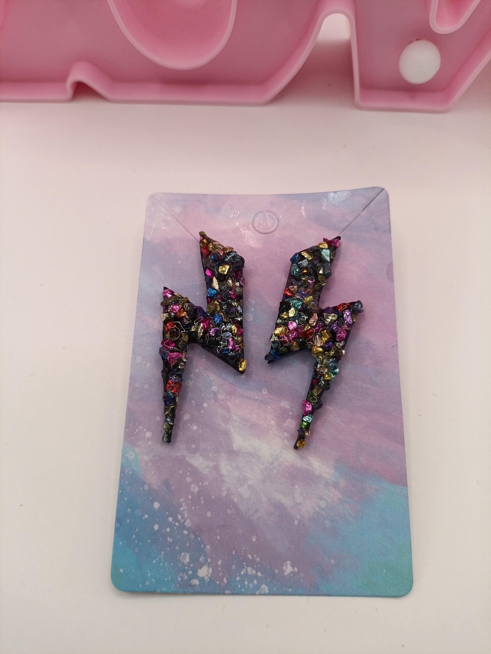 Pendientes Rayo con Cristales, varios colores - 5