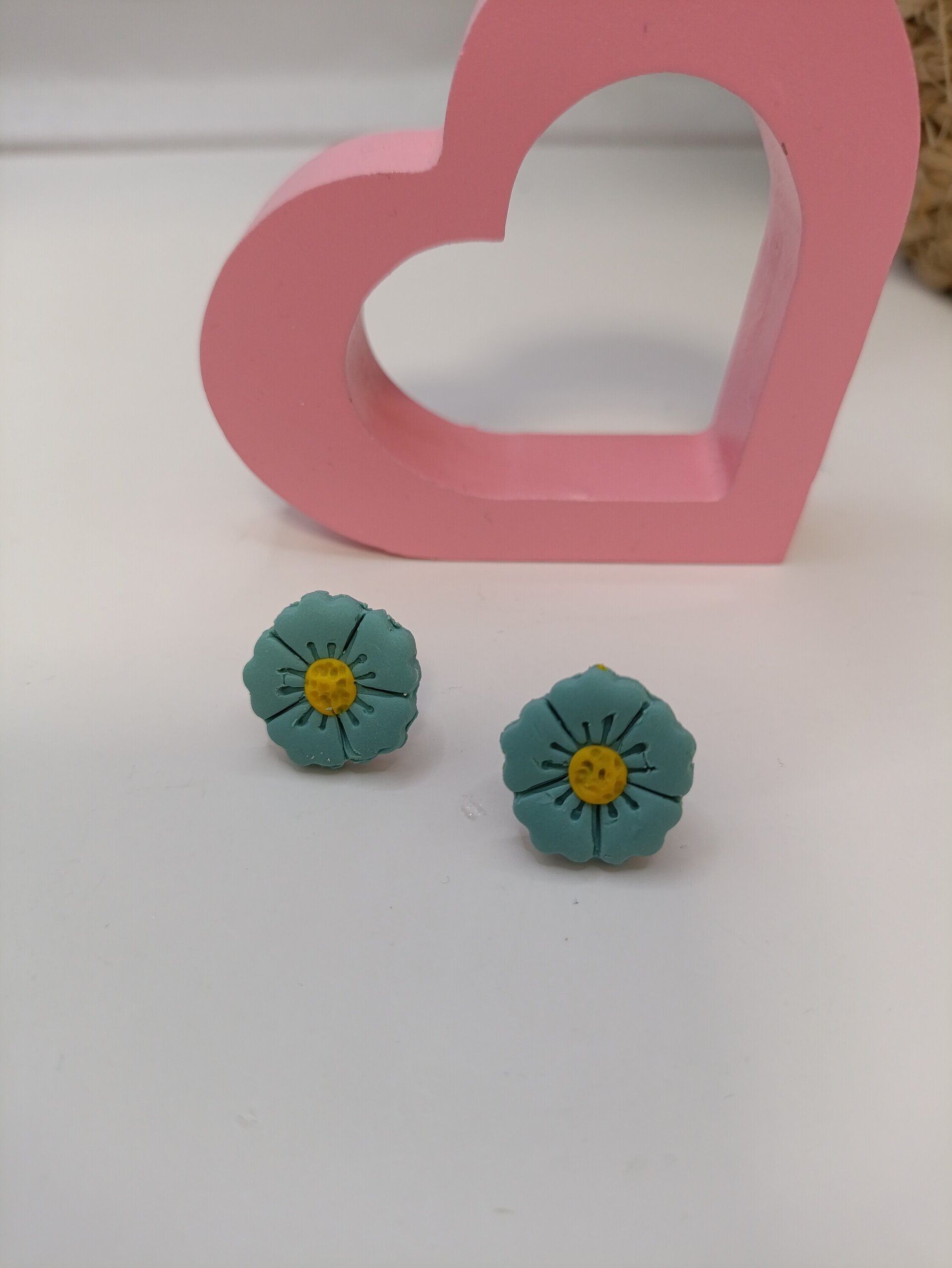 Pendientes pequeños flor natural, varios colores - 3