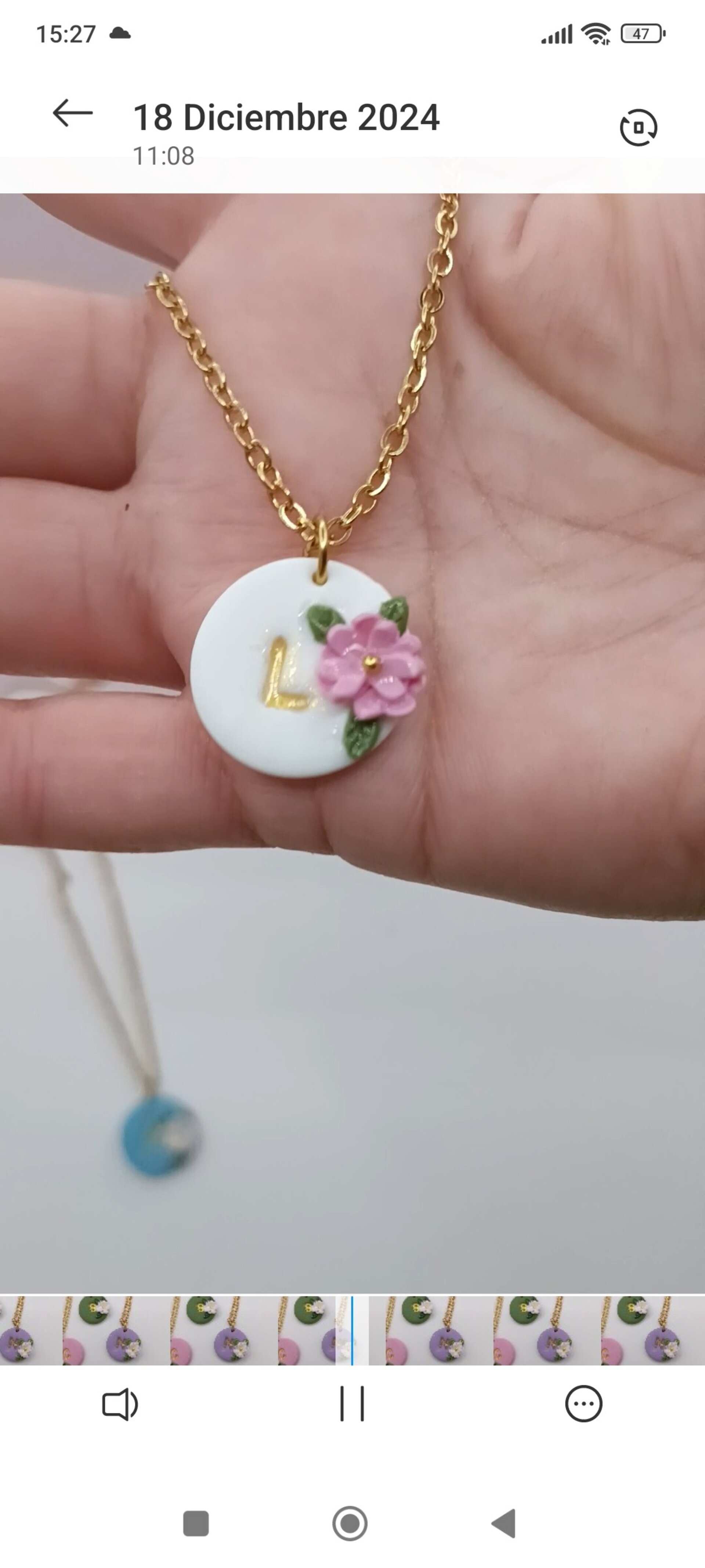 Colgante personalizado con inicial + cadena de cero inoxidable - 5