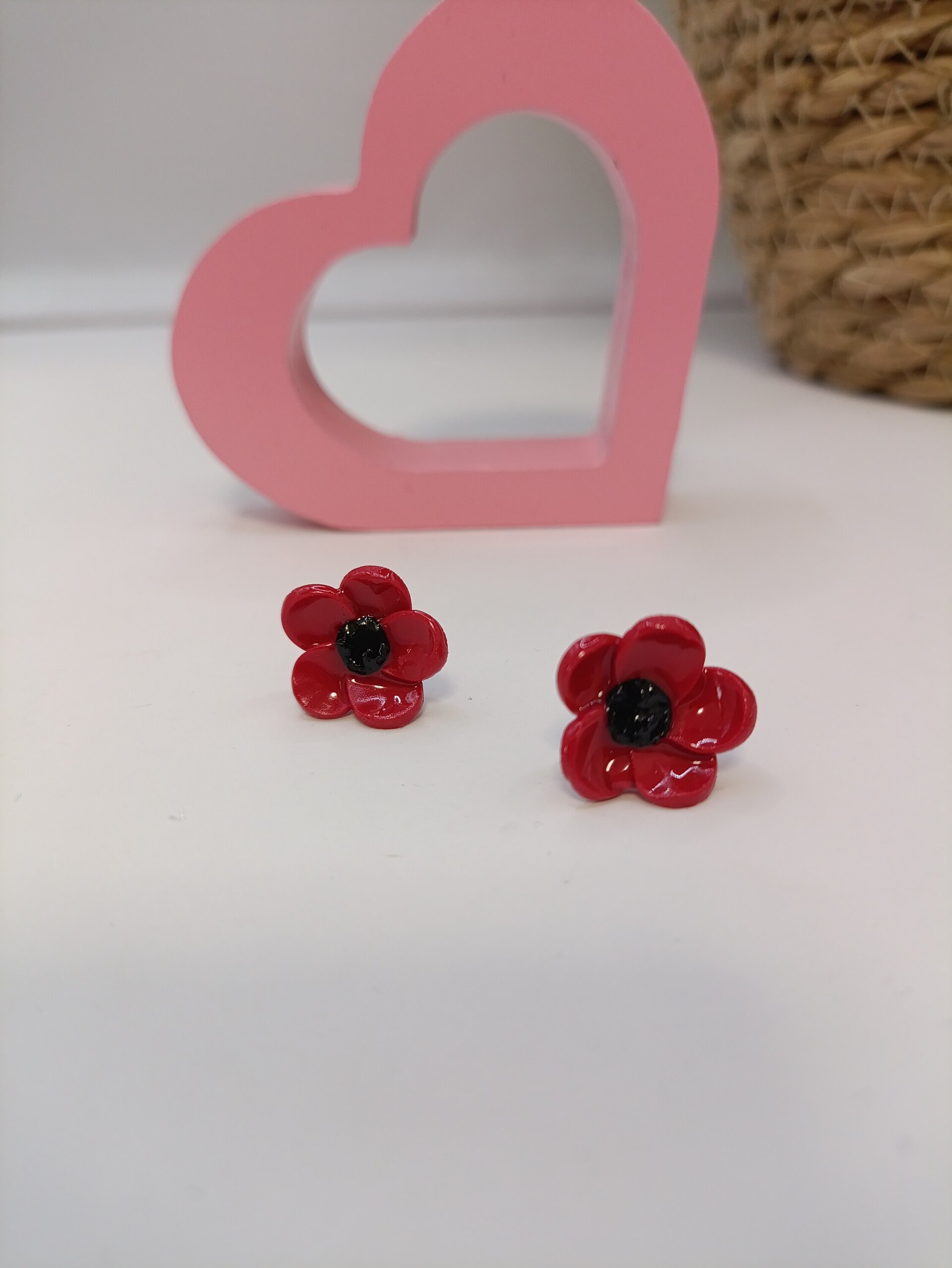 Pendientes pequeños flor natural, varios colores - 17