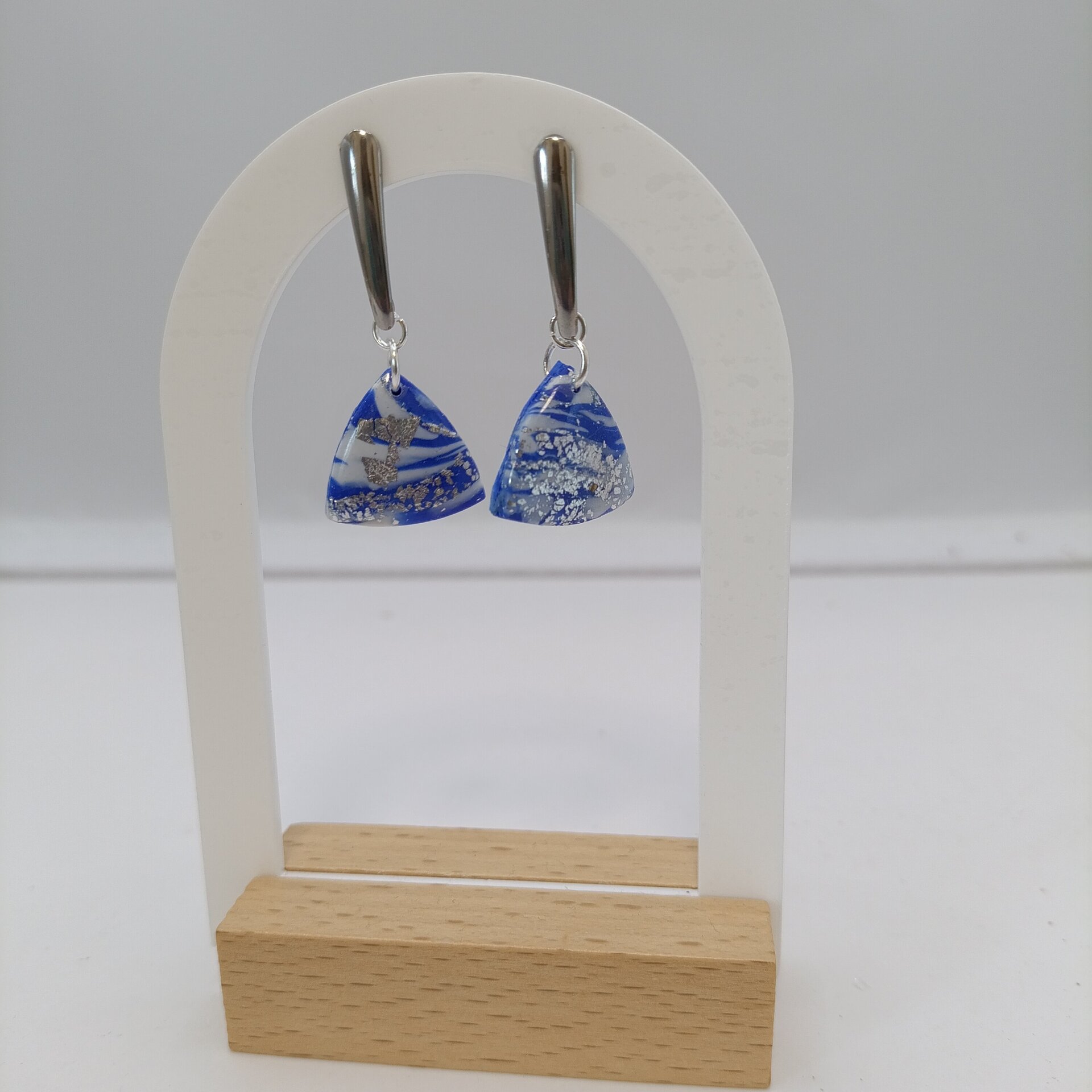 Conjunto de pendientes y Colgante azul - 2