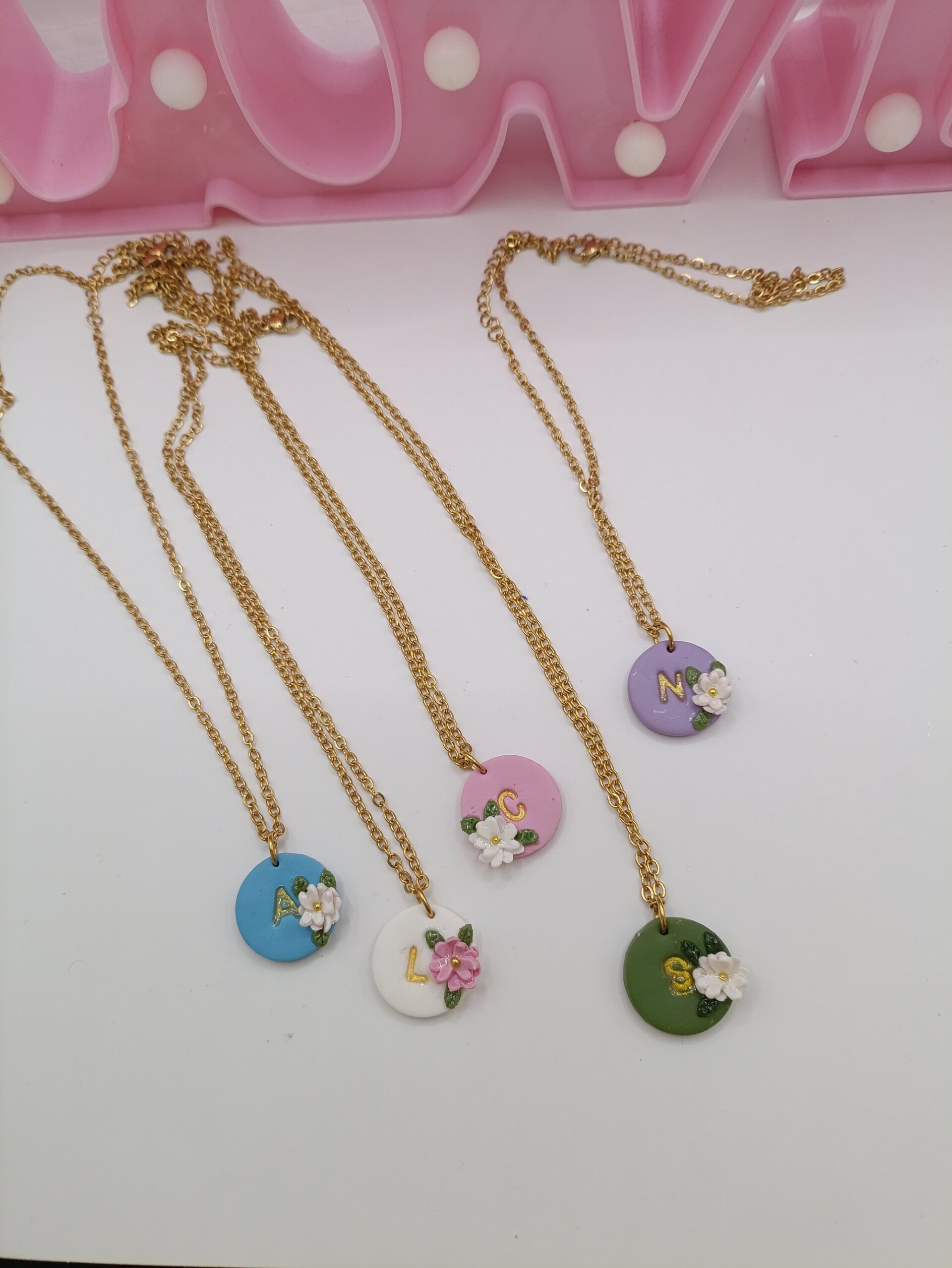 Colgante personalizado con inicial + cadena de cero inoxidable - 8