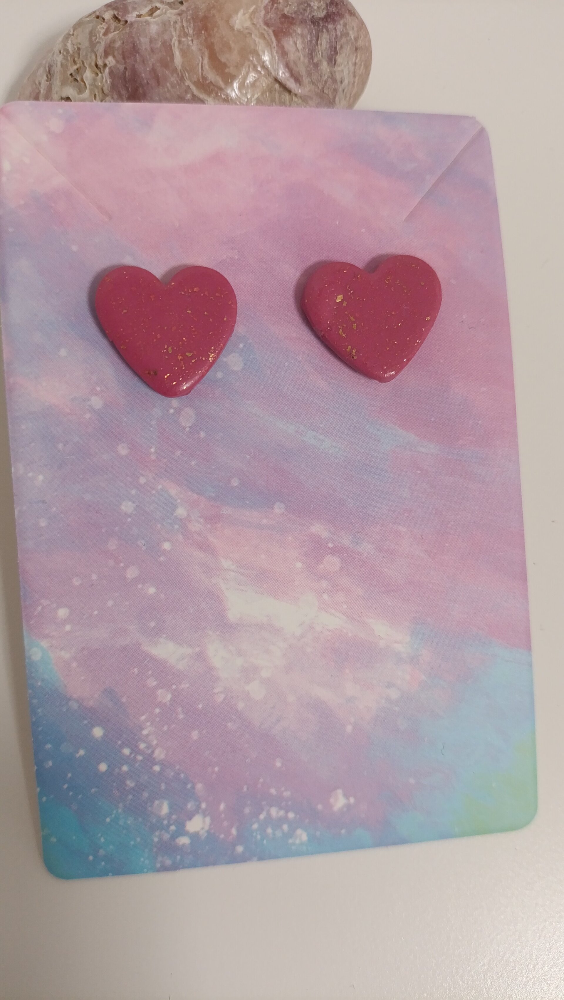 Pendientes pequeños Corazon Rosa - 3