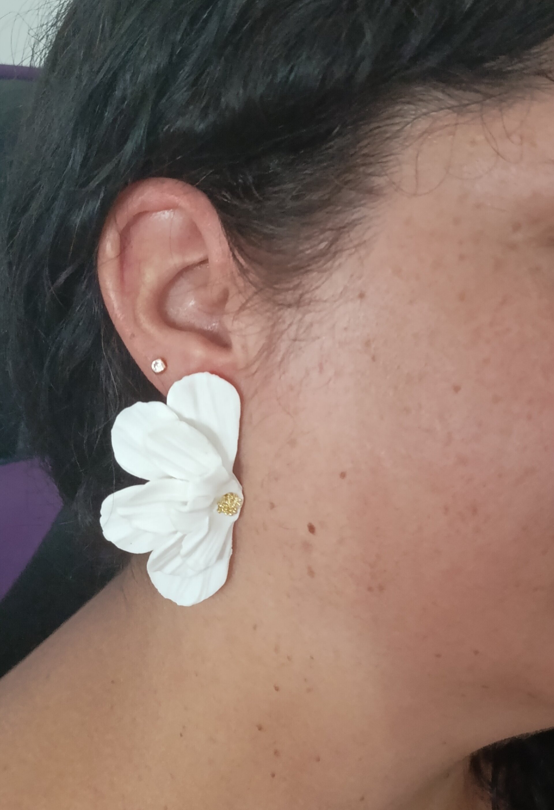 Pendientes para evento media flor - 4