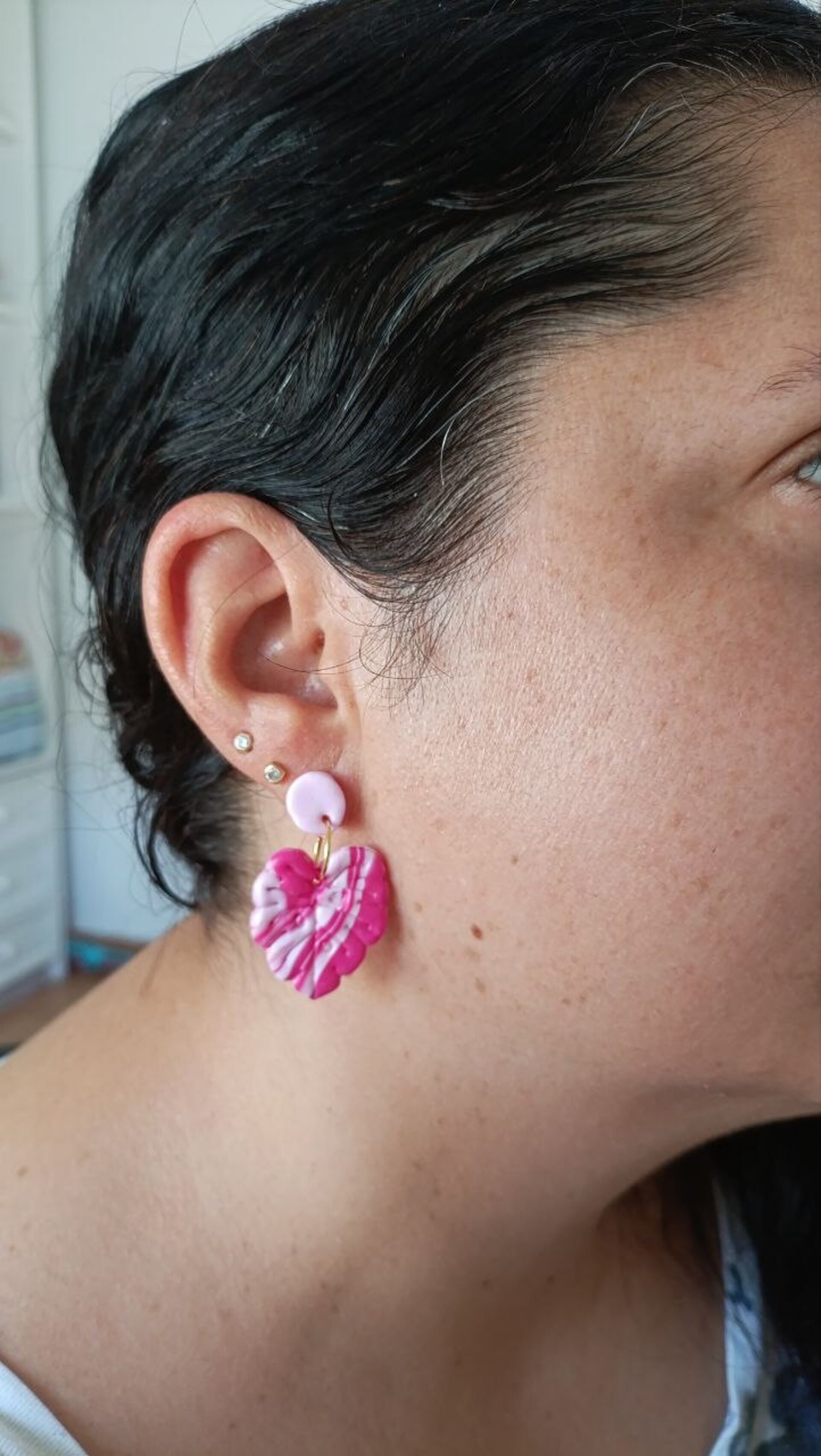 Pendientes de Arcilla polimerica modelo Adán Verde - 7