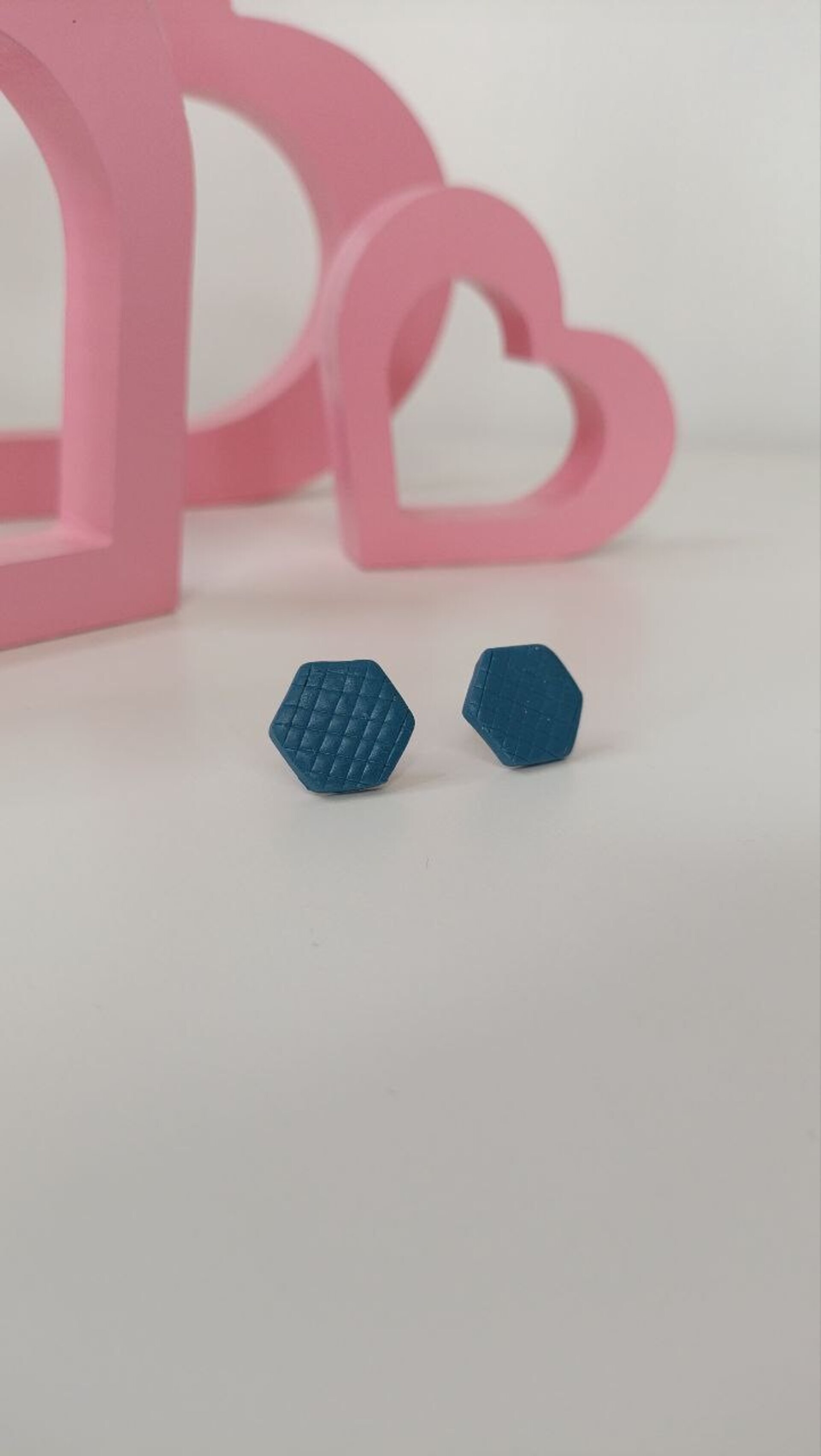 Pendientes de arcilla Geo Azul Verdoso - 3