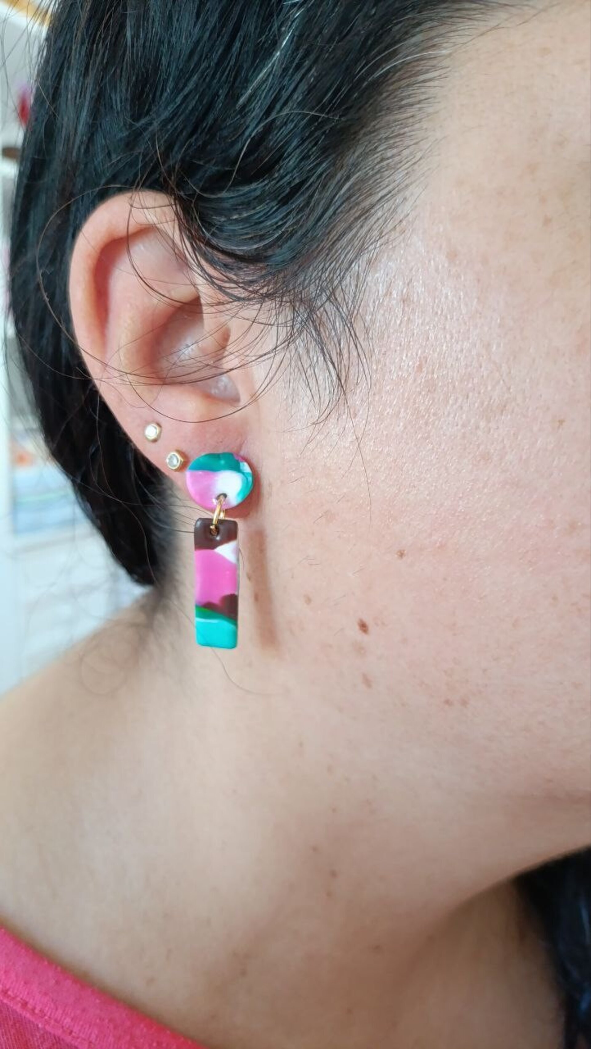 Pendientes pequeños de Arcilla polimerica "i Tropical" - 3