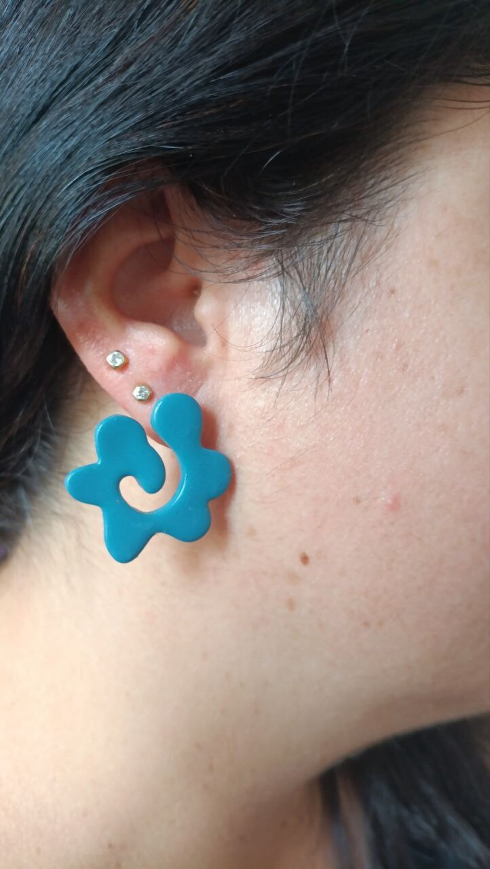 Pendientes Flow Azul verdoso - 7