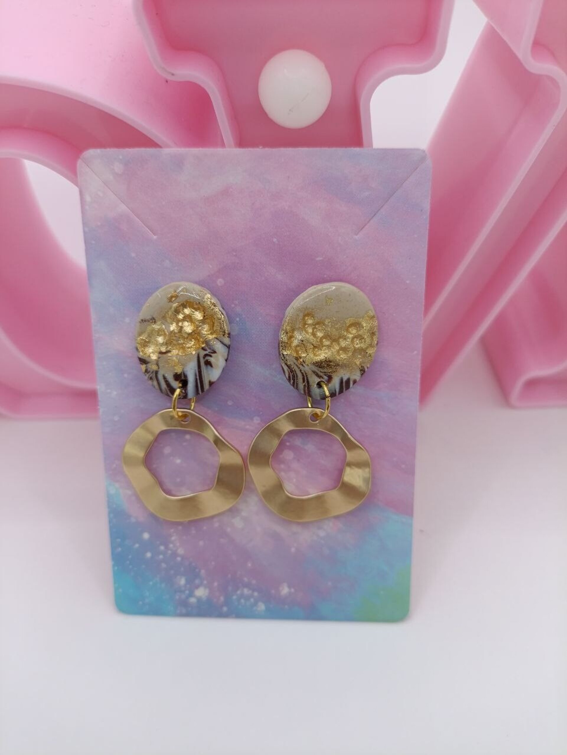 Pendientes de arcilla polimerica Circulo terrenal - 8