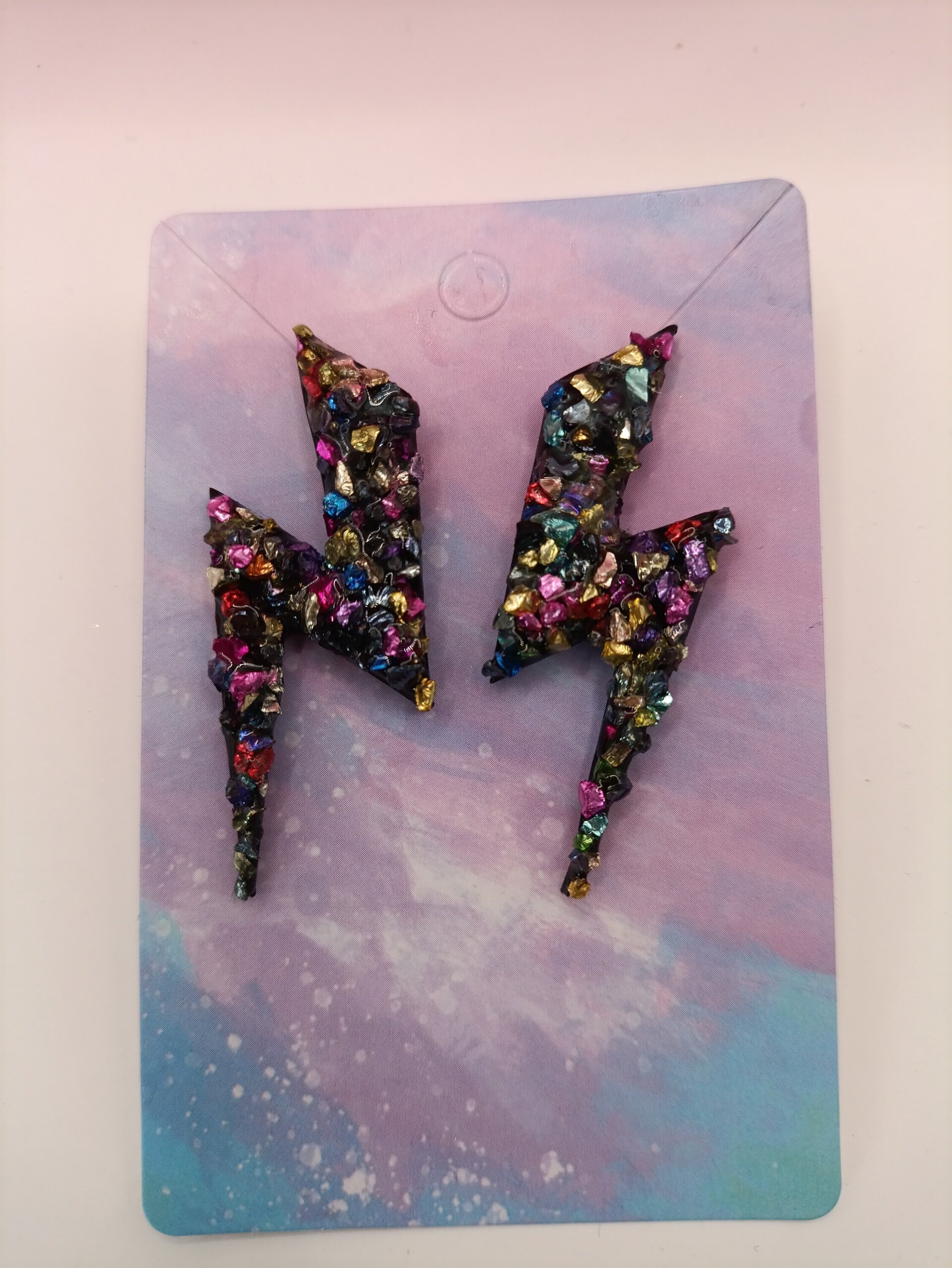 Pendientes Rayo con Cristales, varios colores - 3