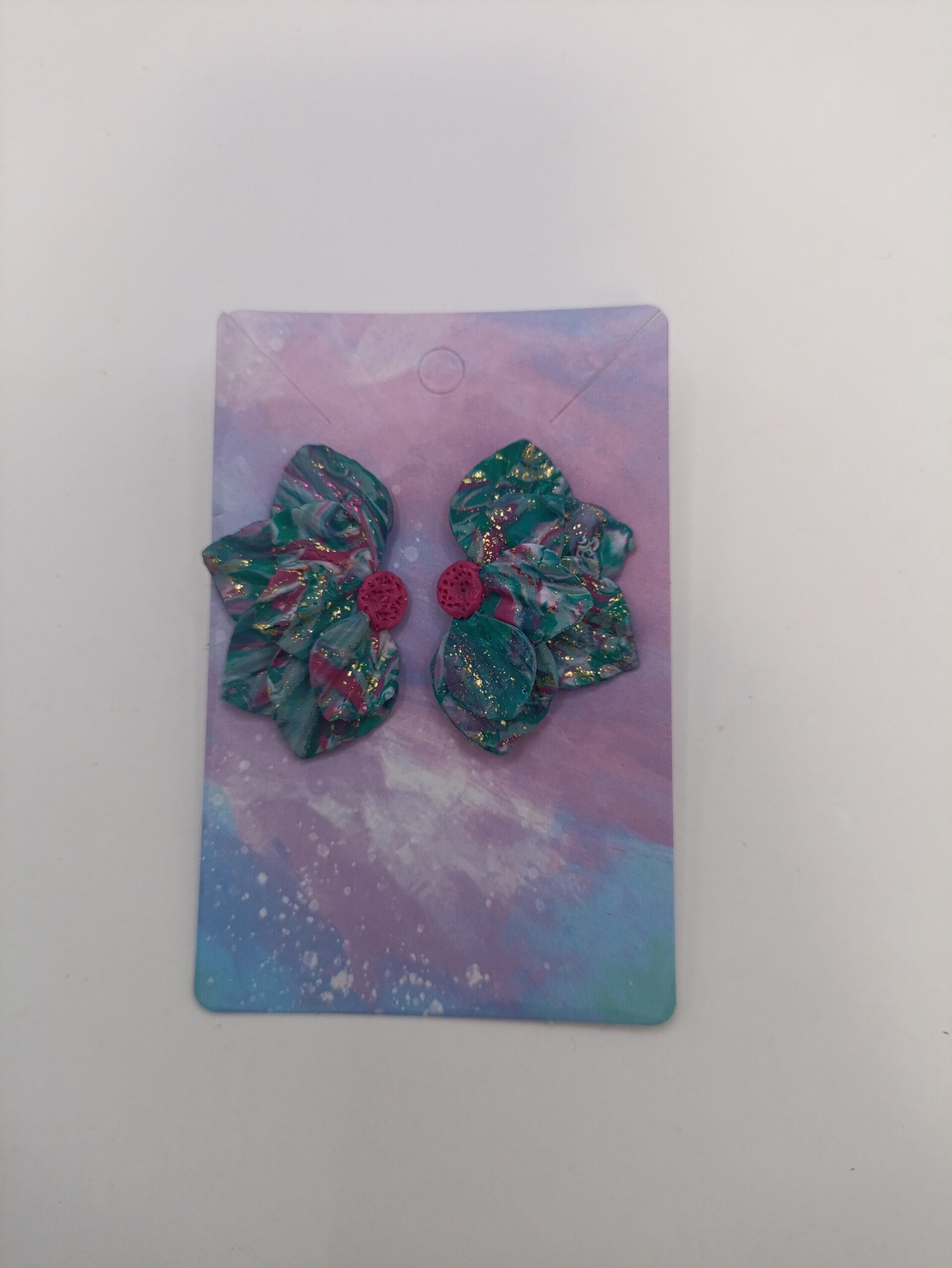 Pendientes media flor Jade - 4